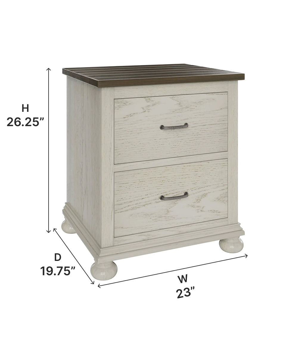 Amish Hickory Grove Two Drawer Nightstand