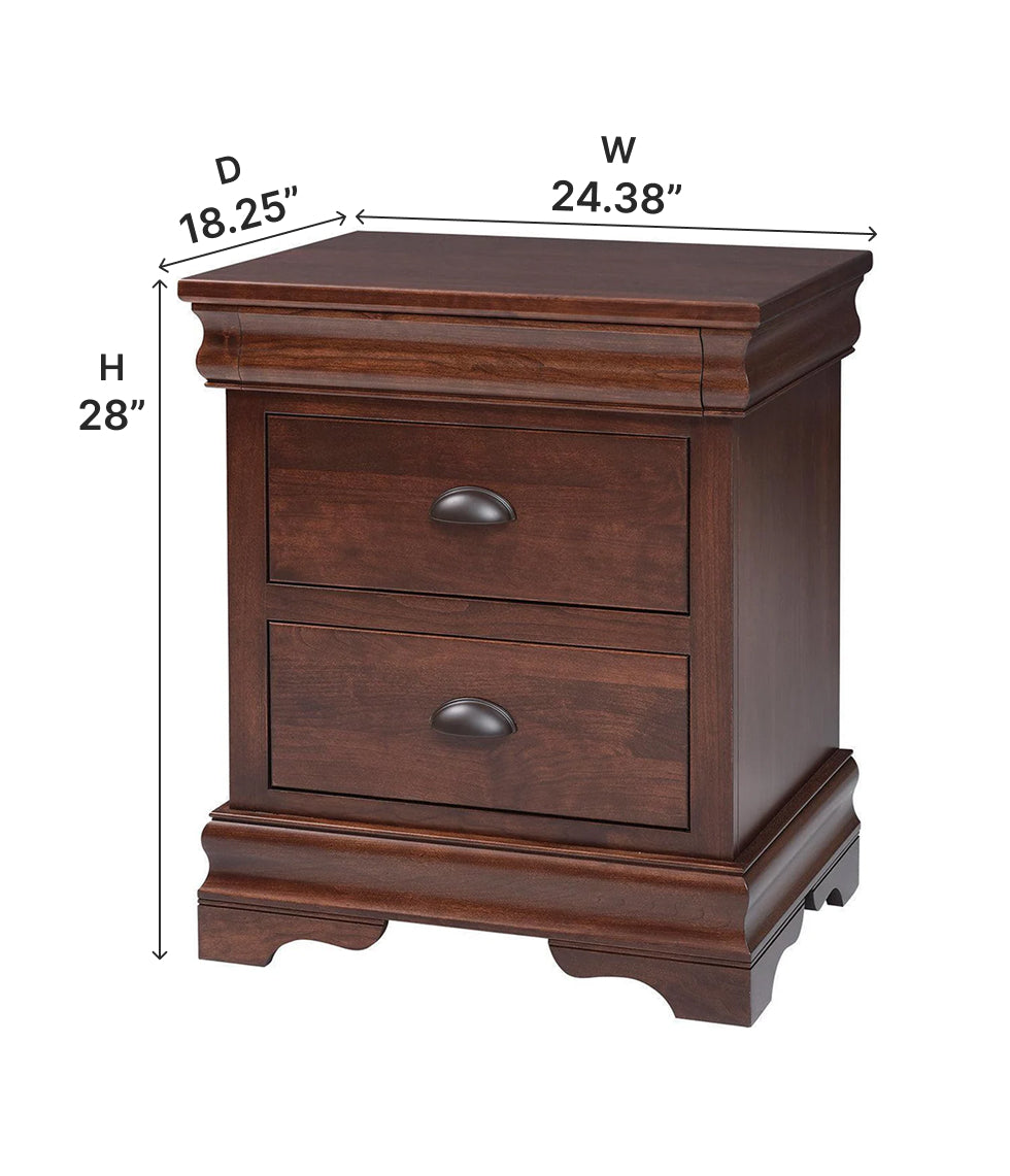 Amish Luxembourg Two Drawer Nightstand