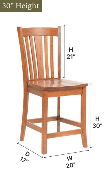 Amish Madison Stationary Bar Chair - Quick Ship