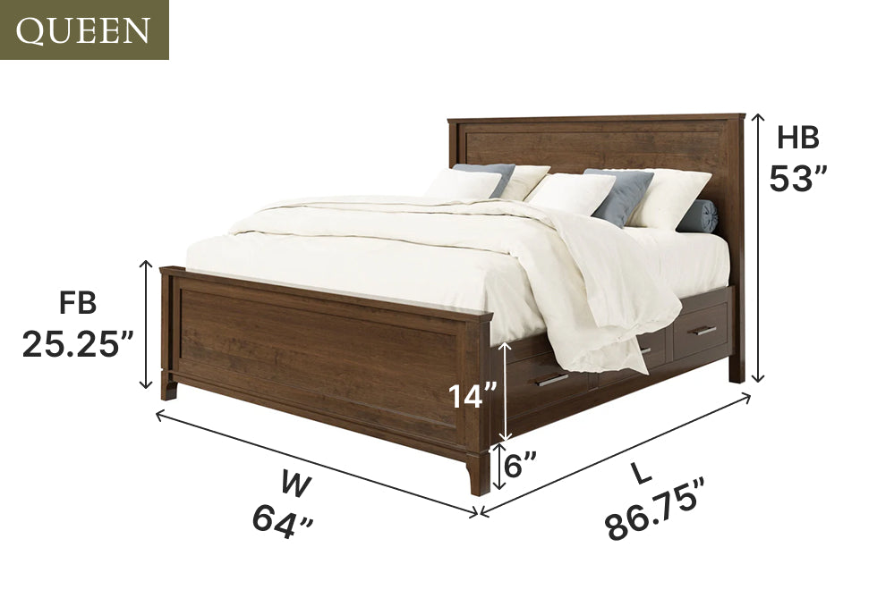 Amish Mill Creek Bed with Storage Unit