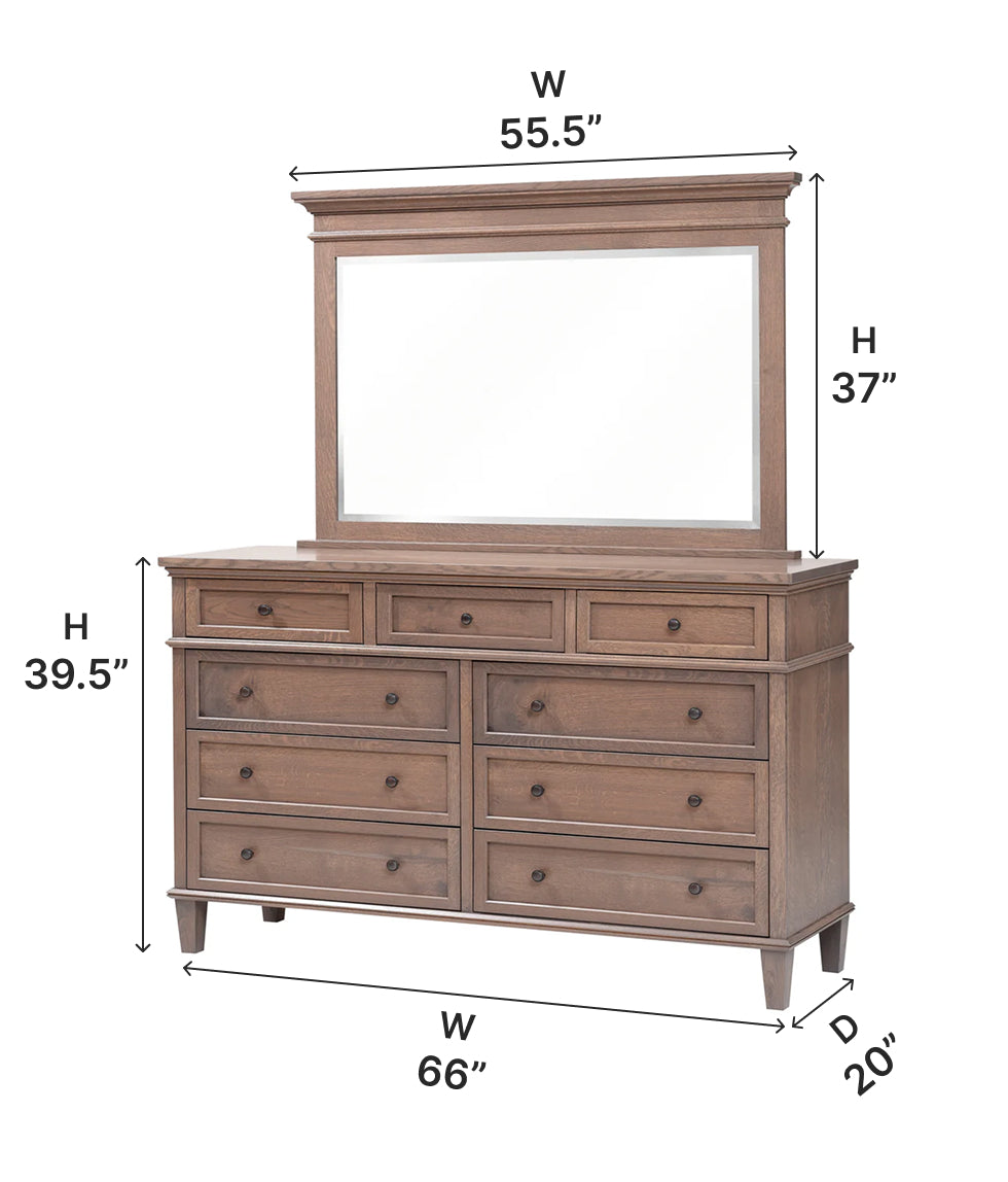 Amish Rockport Nine  Drawer Dresser