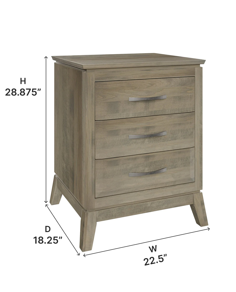 Amish Saratoga Three Drawer Nightstand