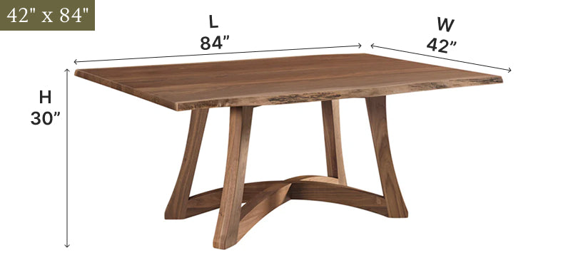 Amish Tifton Dining Table with Live Edge-Dining Table-The Amish House