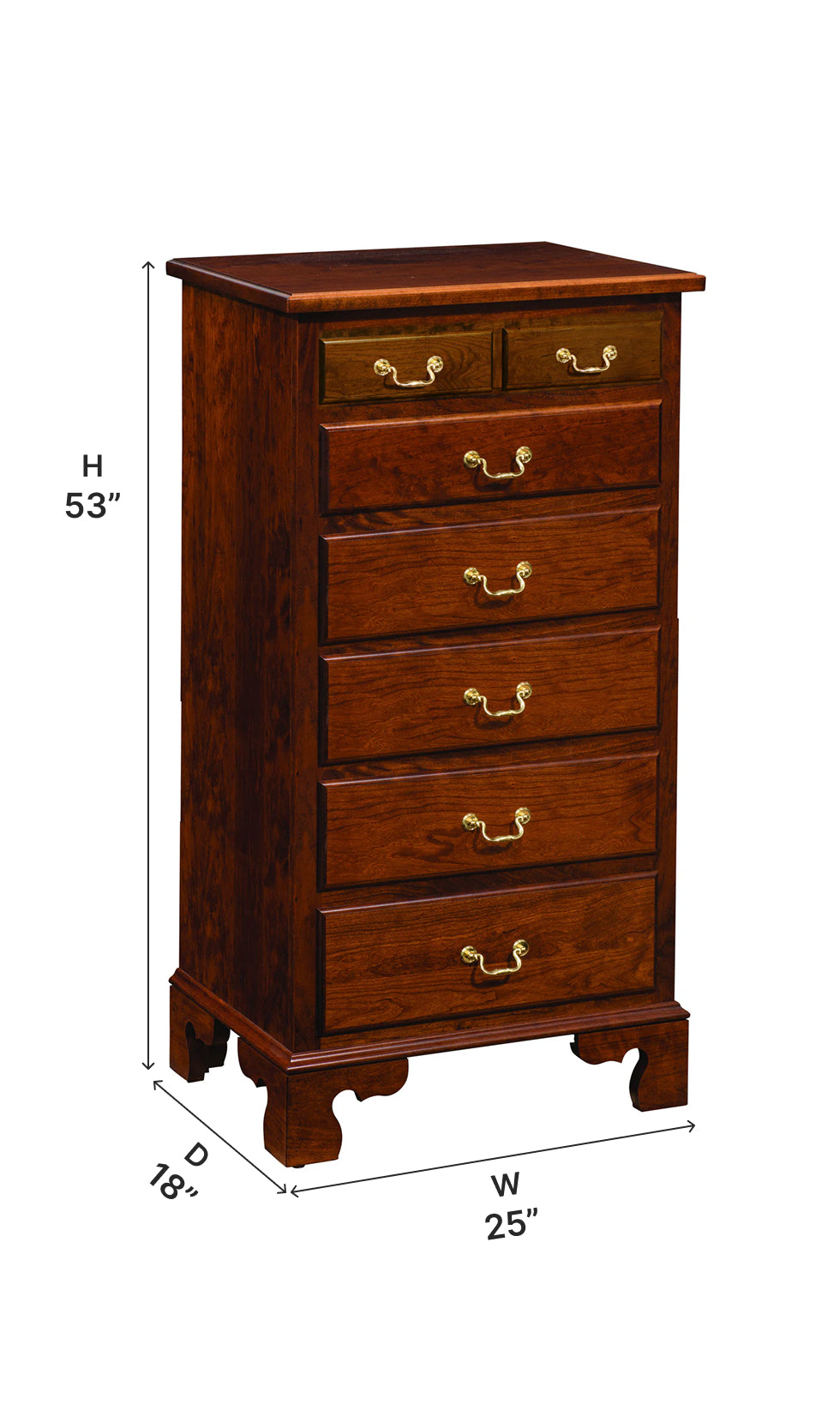 Amish Williamsburg Lingerie Chest-Lingerie Chest-The Amish House
