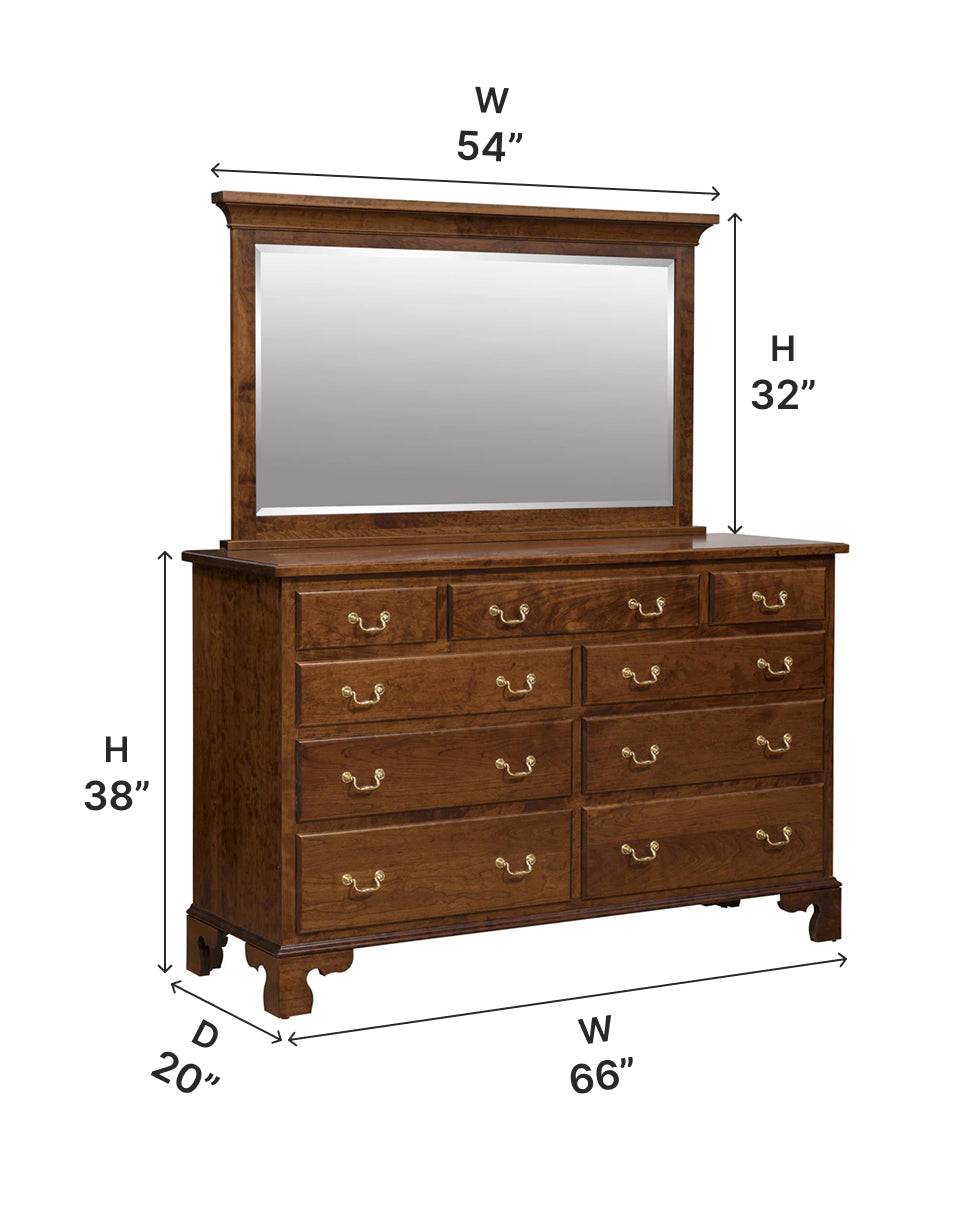 Amish Williamsburg Wide Dresser-Dresser-The Amish House