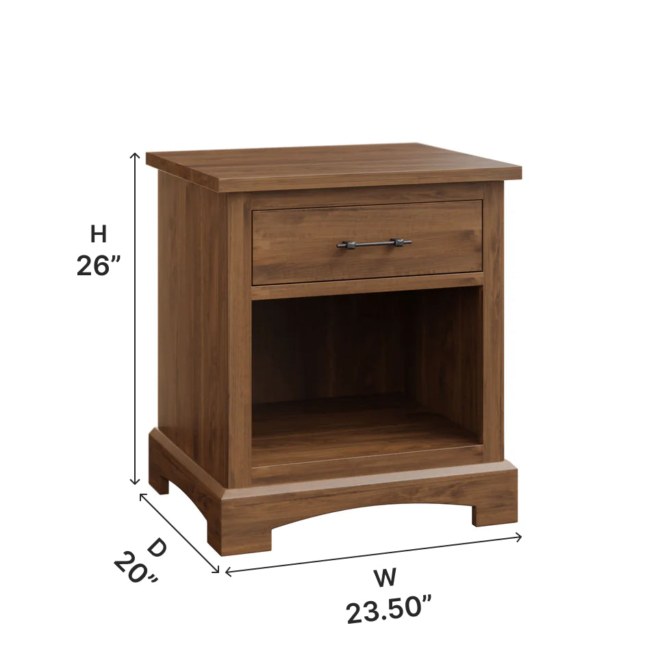 Amish Yorkshire One Drawer Nightstand - Thumbnail 4
