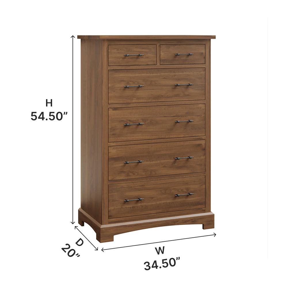 Amish Yorkshire Six Drawer Chest