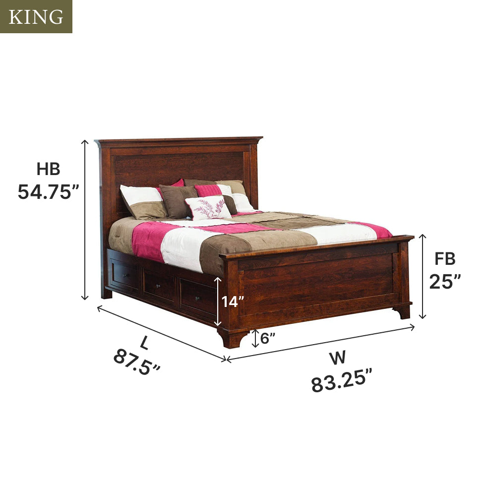 Amish Arlington Storage Bed