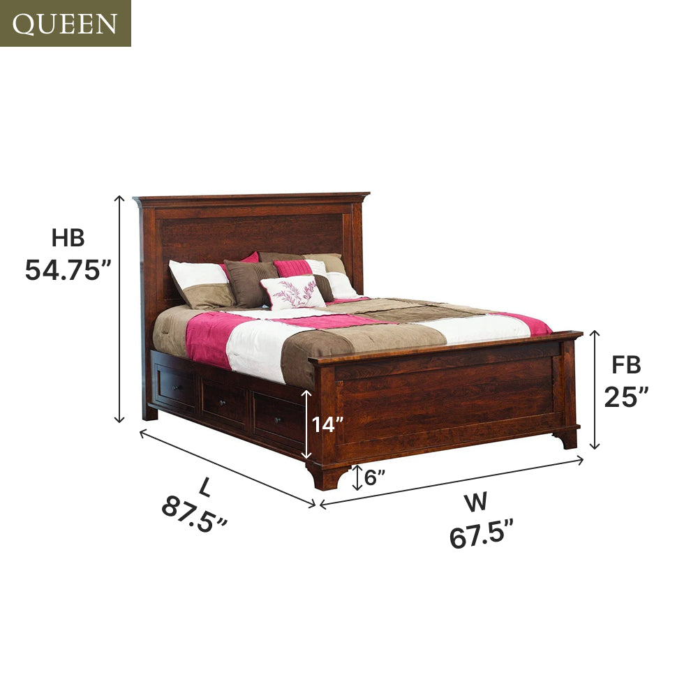Amish Arlington Storage Bed