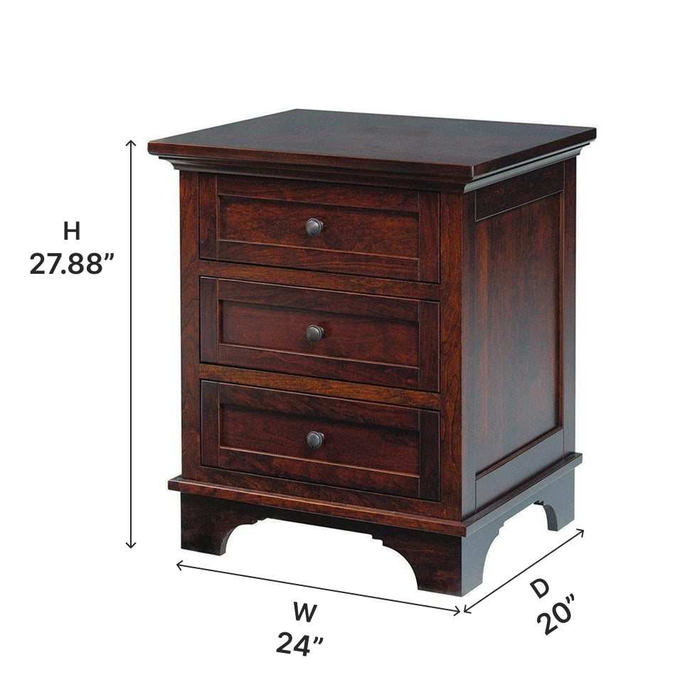 Arlington Three Drawer Nightstand - Thumbnail 5