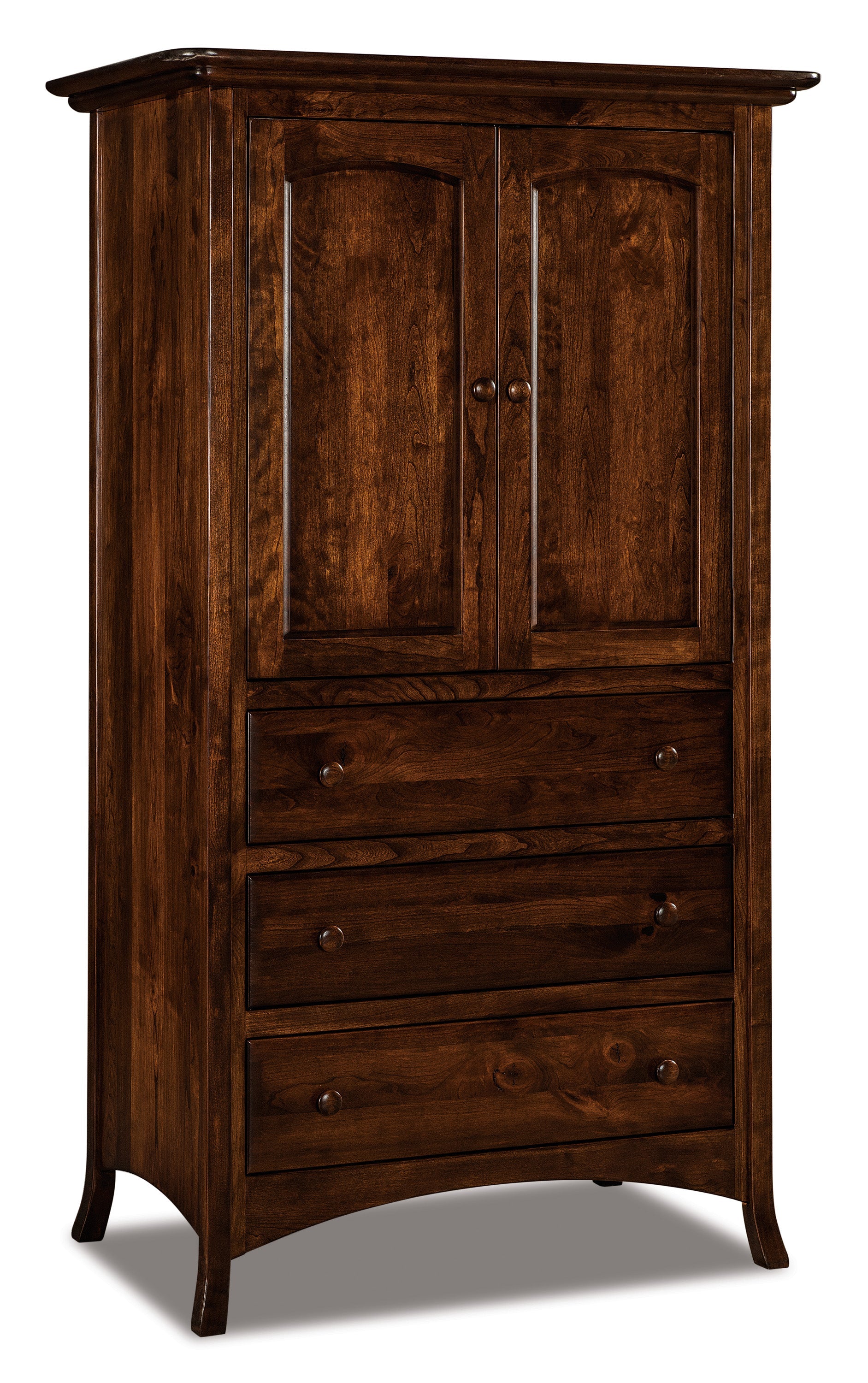 american made amish carlisle two door three drawer armoire