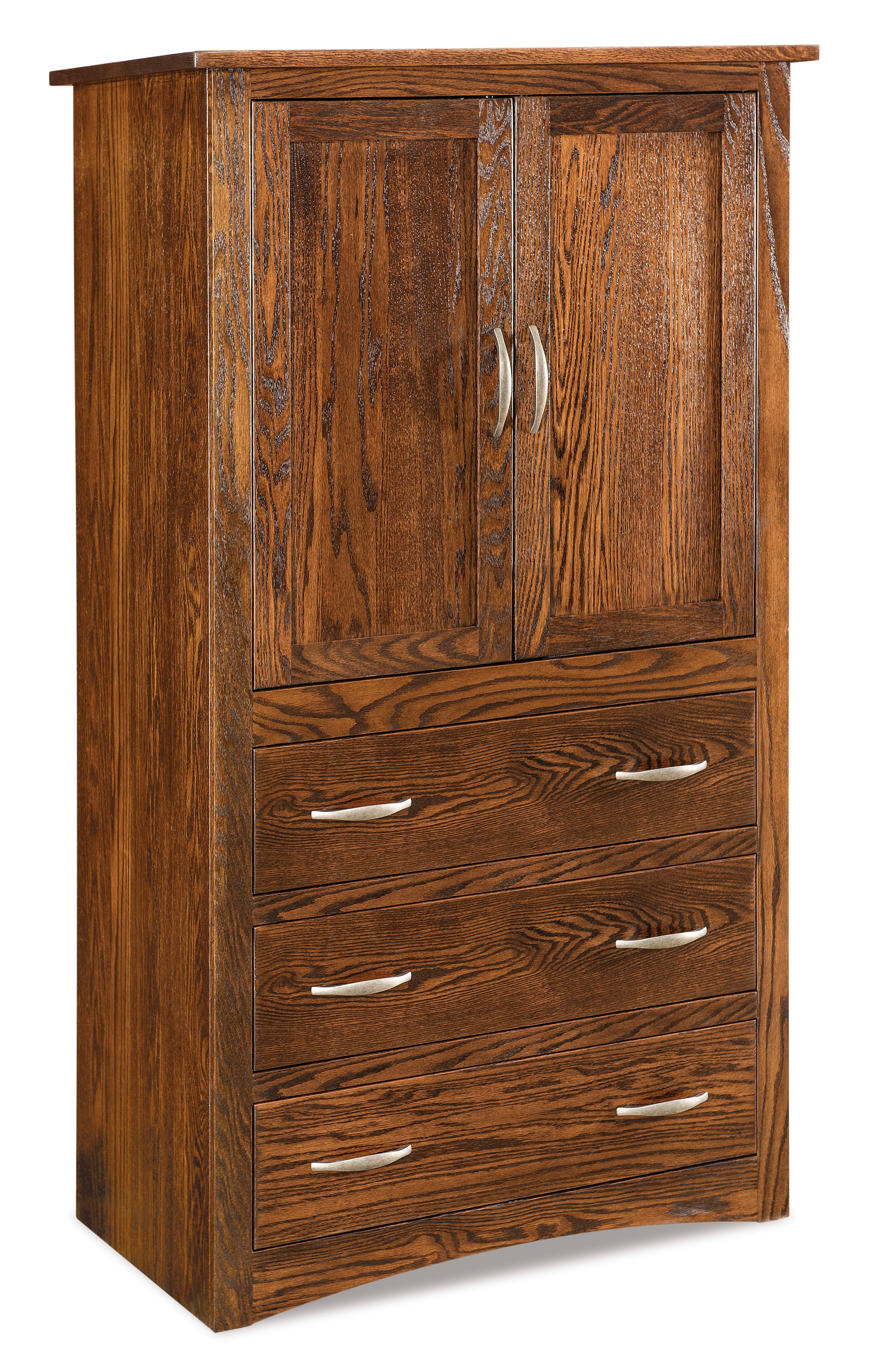 american made amish denver three drawer two door armoire