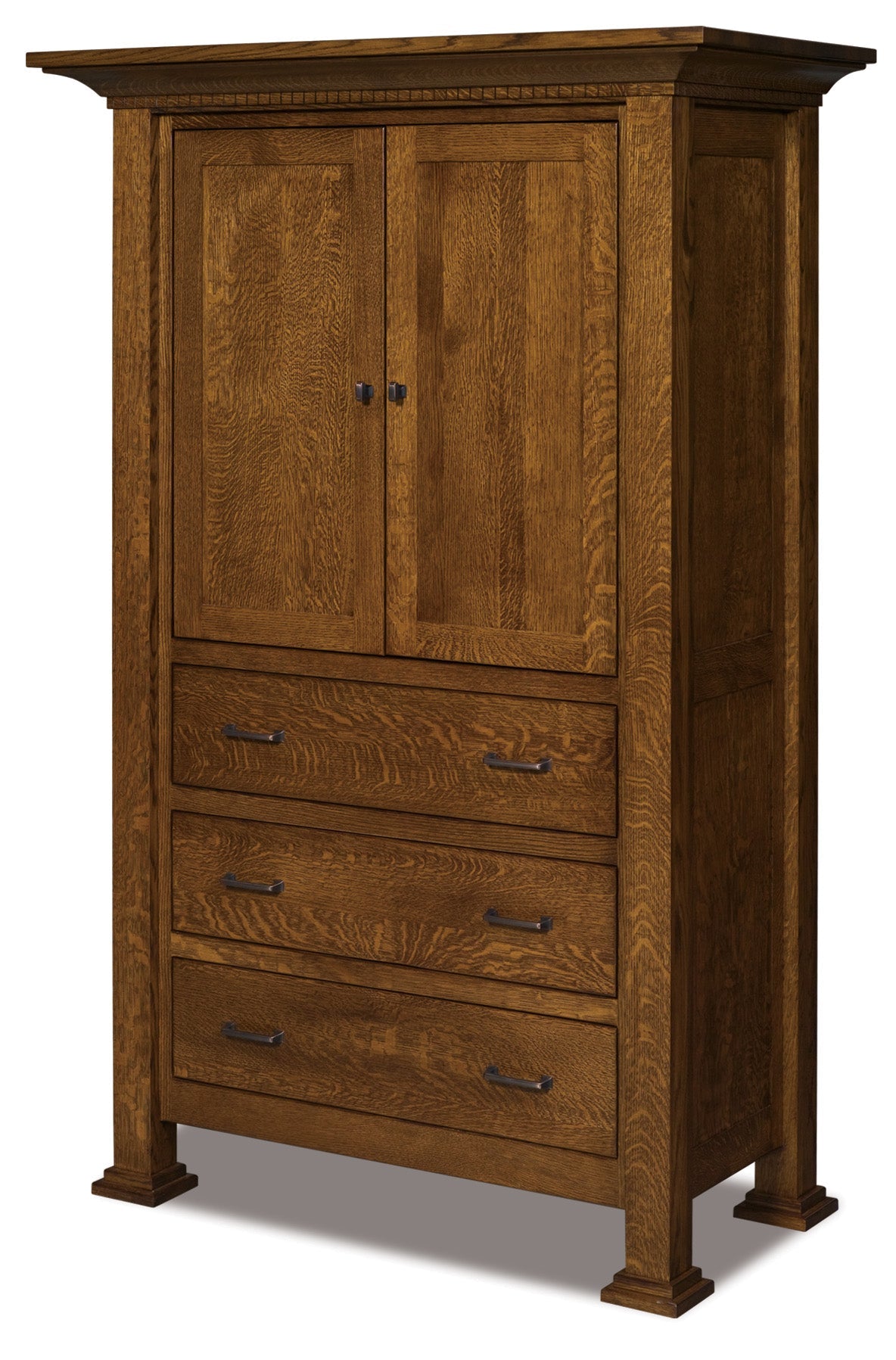 amish empire three drawer two door armoire