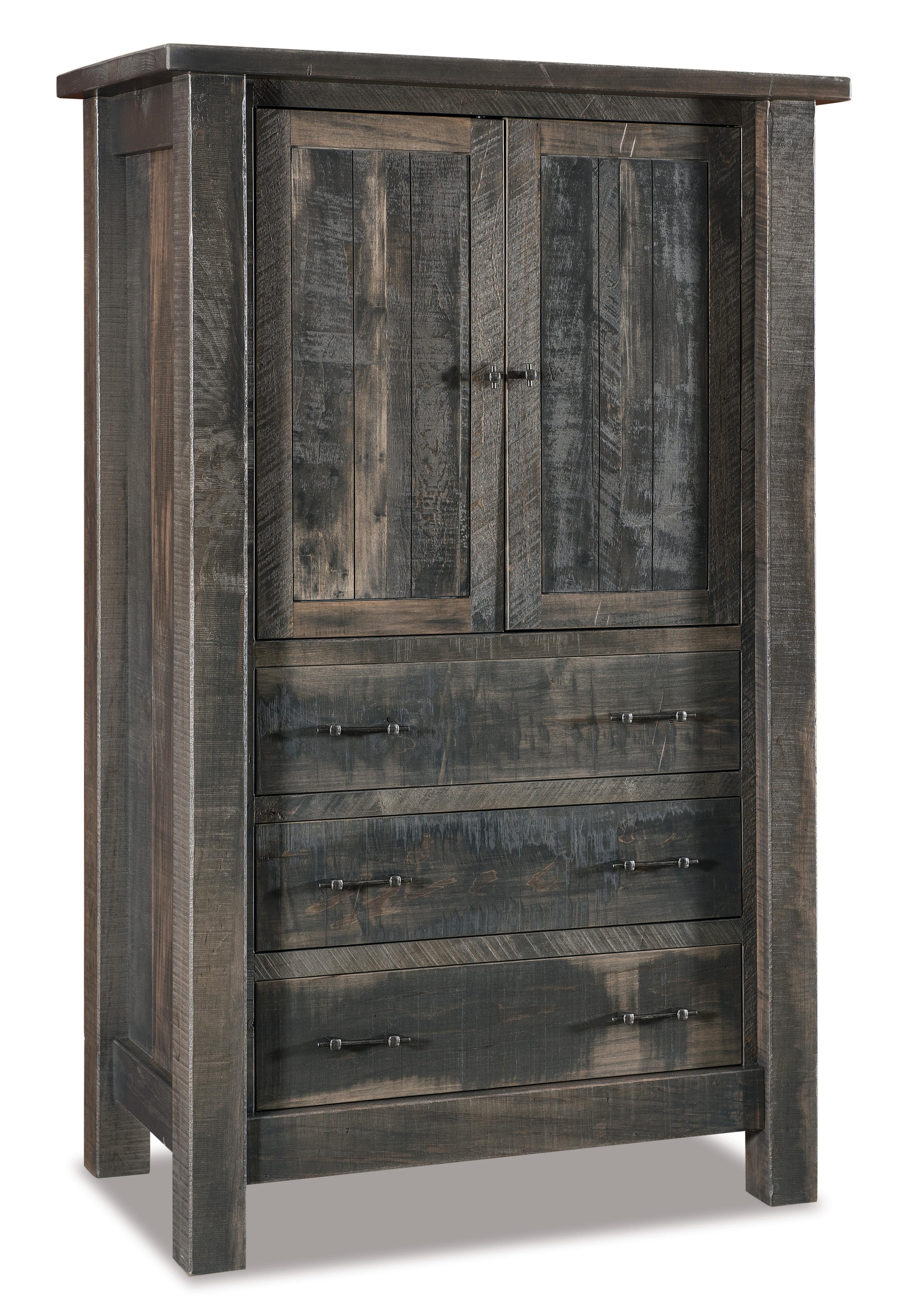 american made amish yellowstone three drawer two door armoire