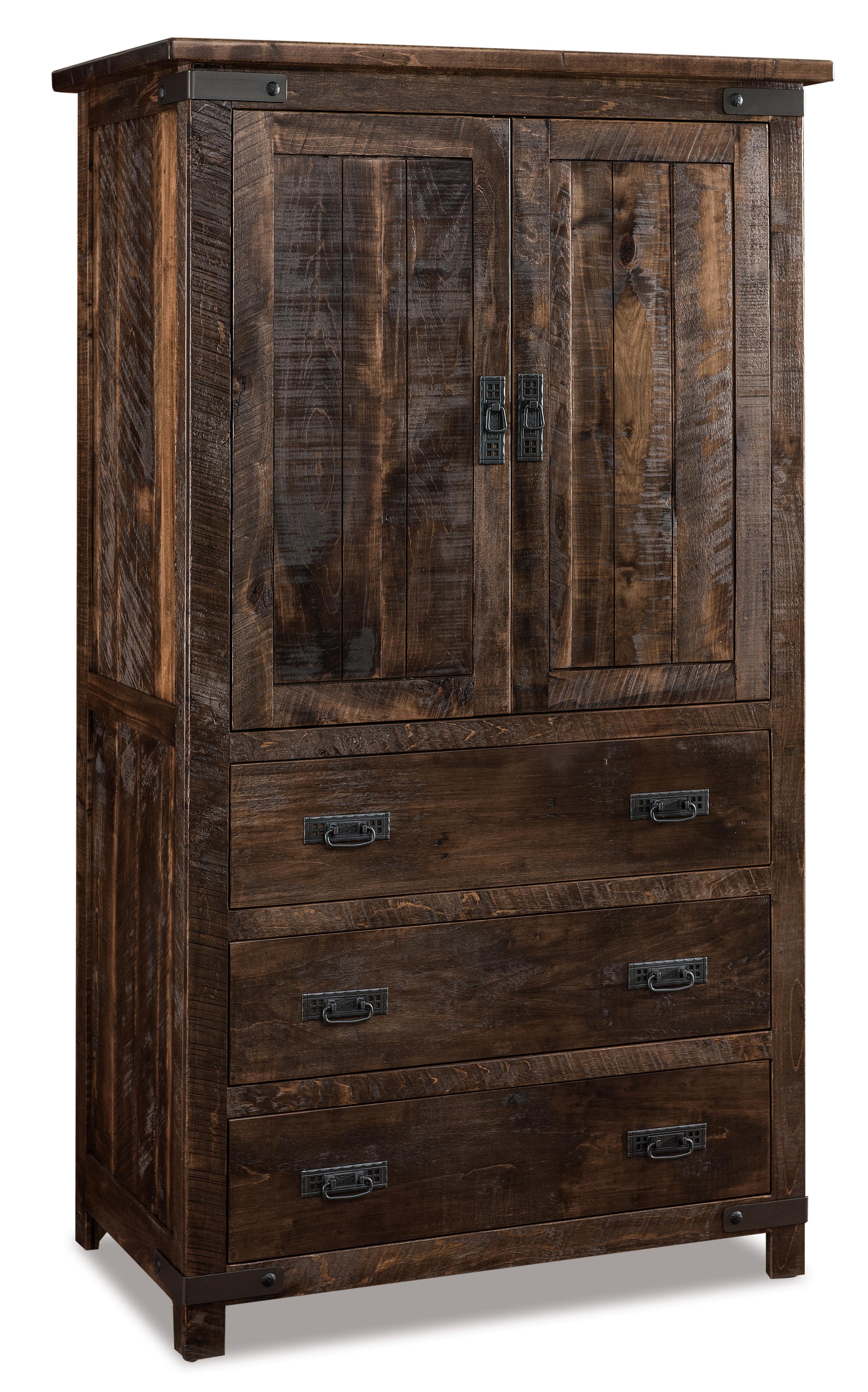 american made amish ironwood three drawer two door armoire