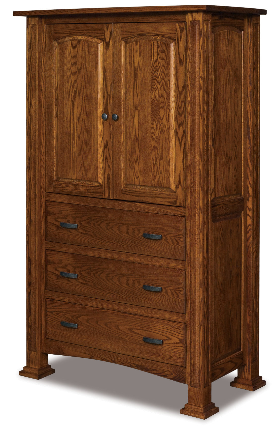 american made amish lexington three drawer two door armoire