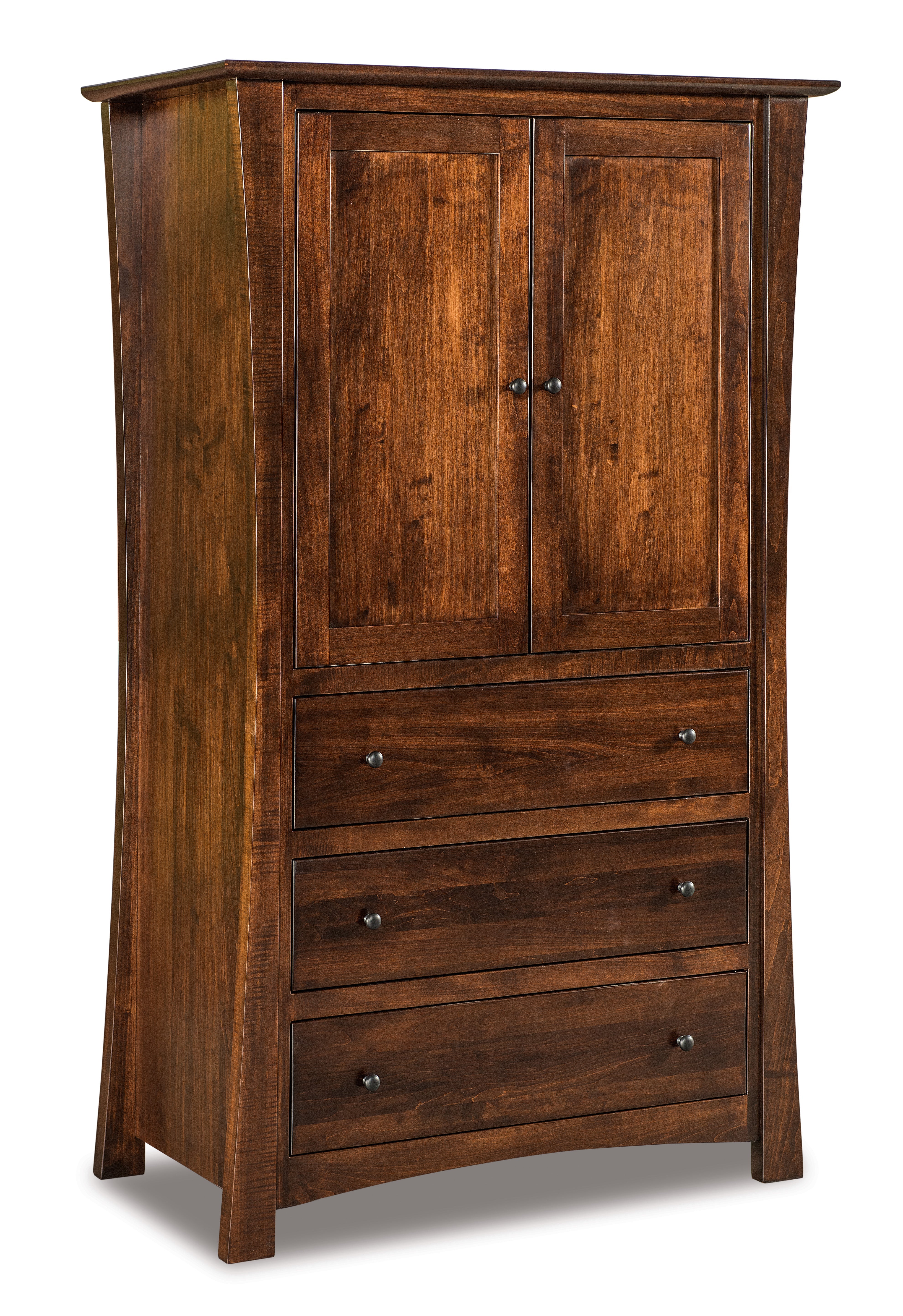 american made amish matison three drawer two door armoire