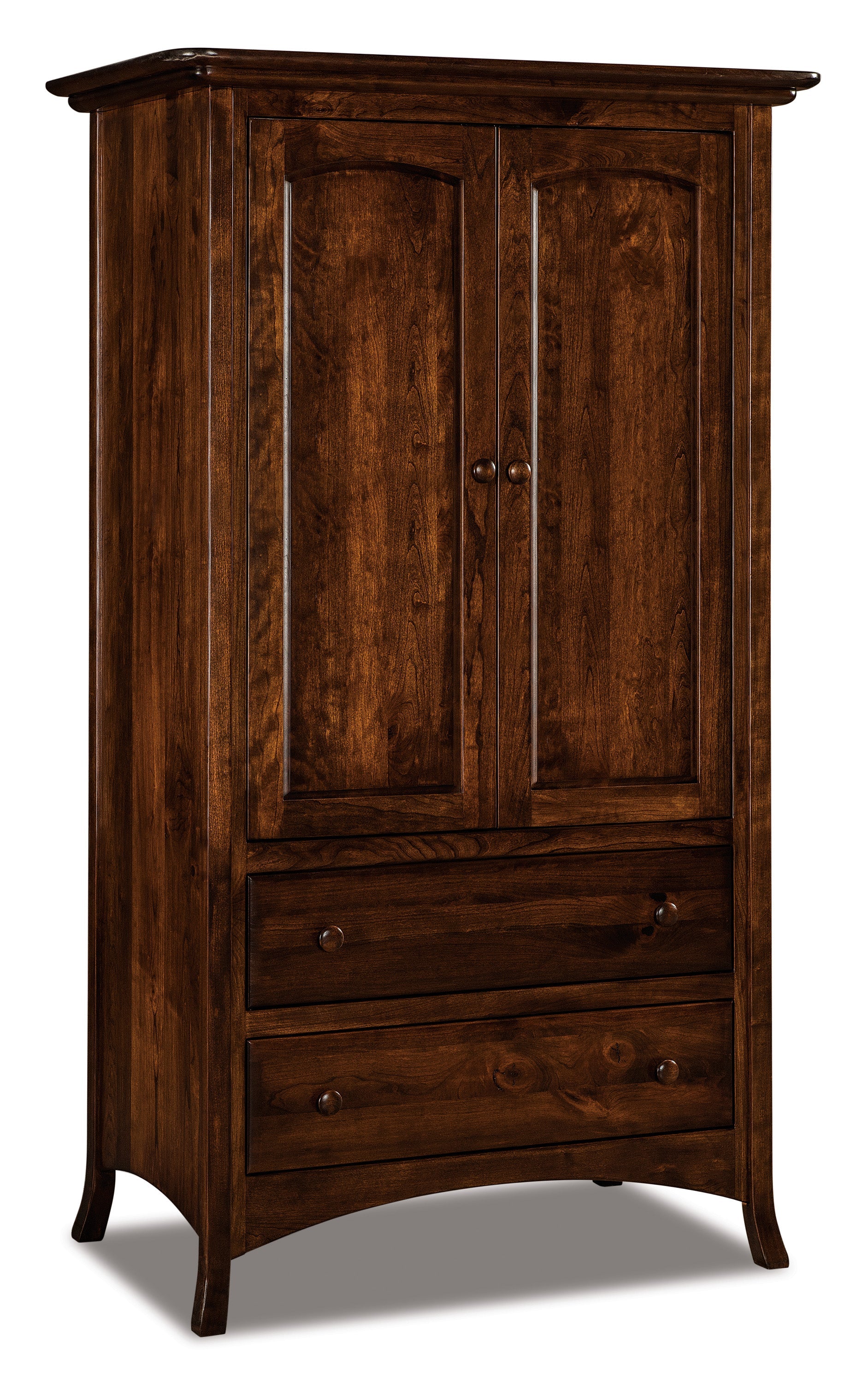 american made amish carlisle two door two drawer armoire