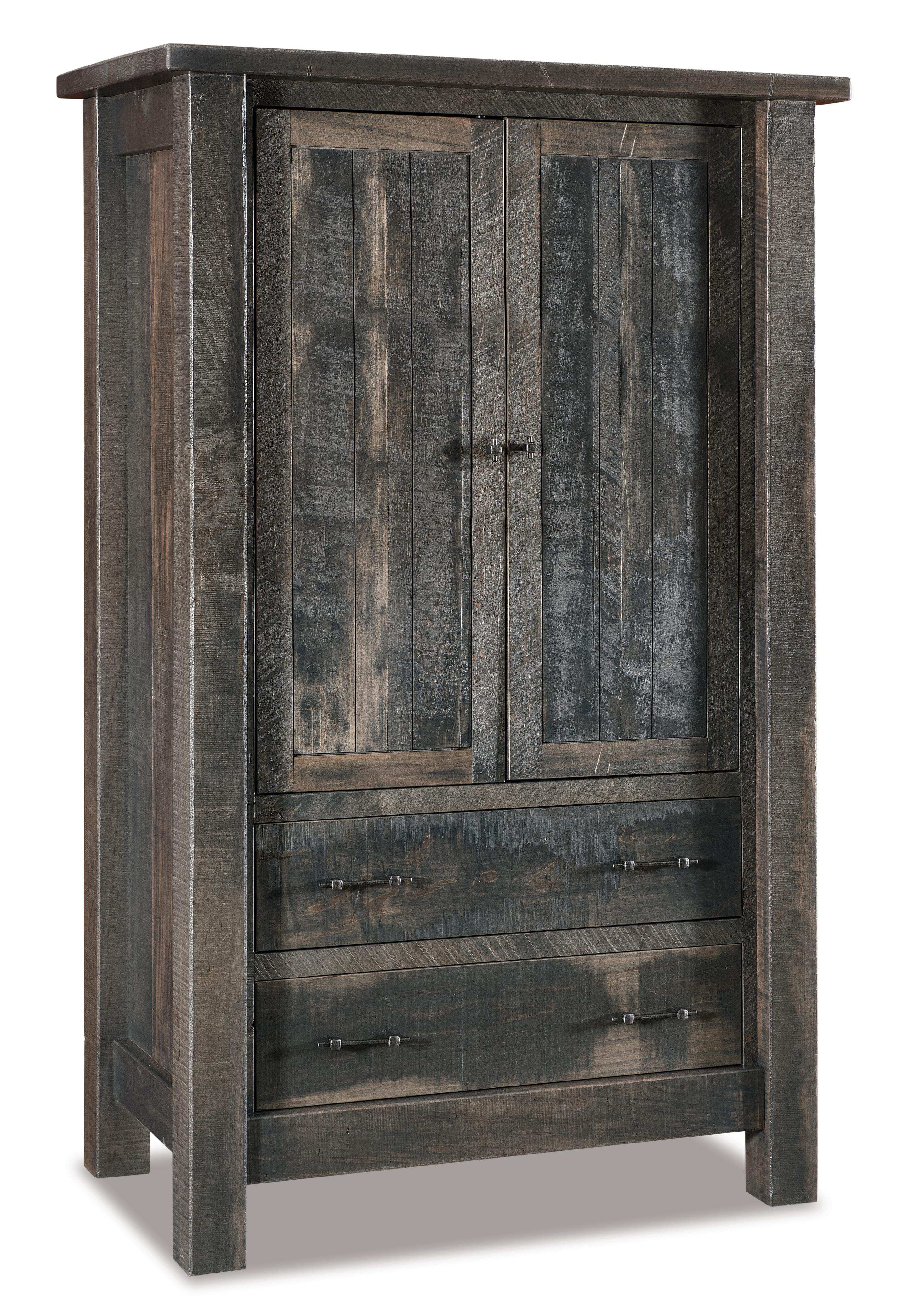 american made amish yellowstone two drawer two door armoire