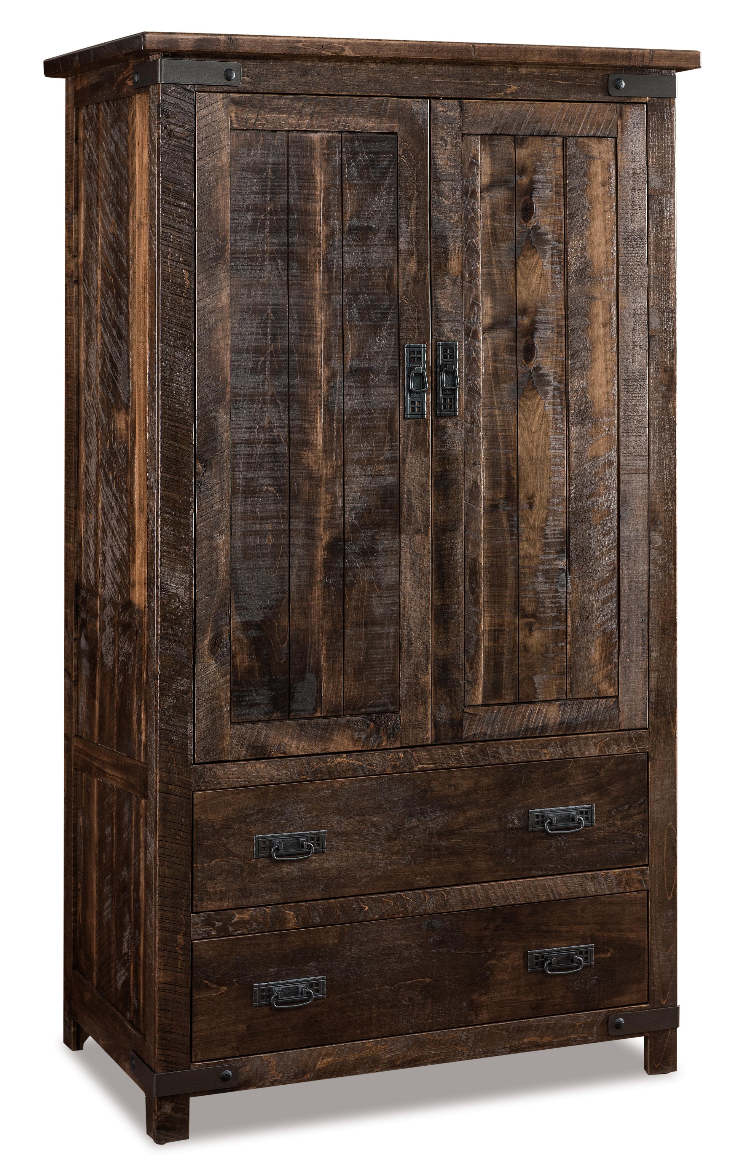 american made amish ironwood two drawer two door armoire