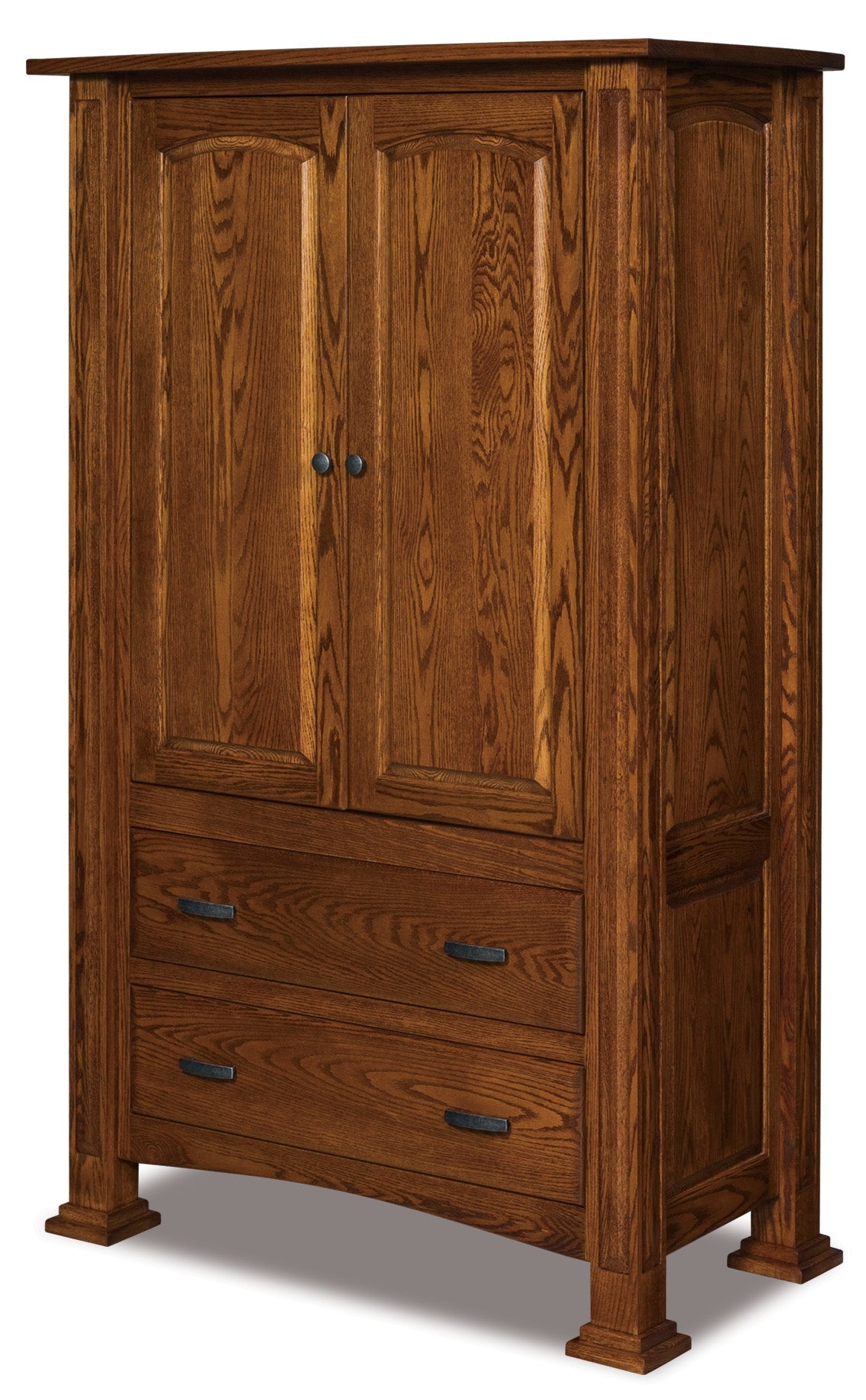 american made amish lexington two drawer two door armoire