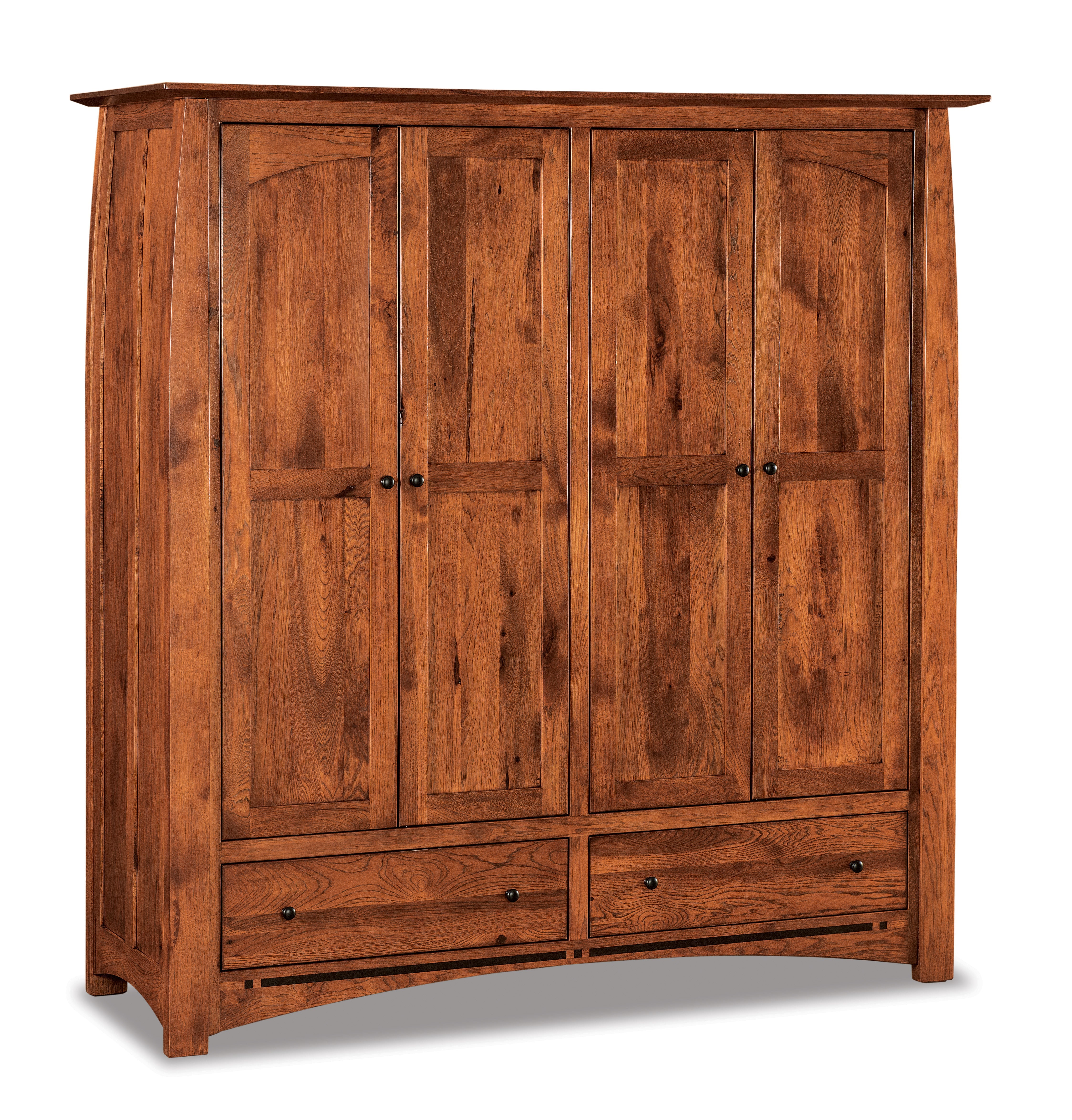 Amish Boulder Creek Wardrobe Armoire Two Drawer Four Door