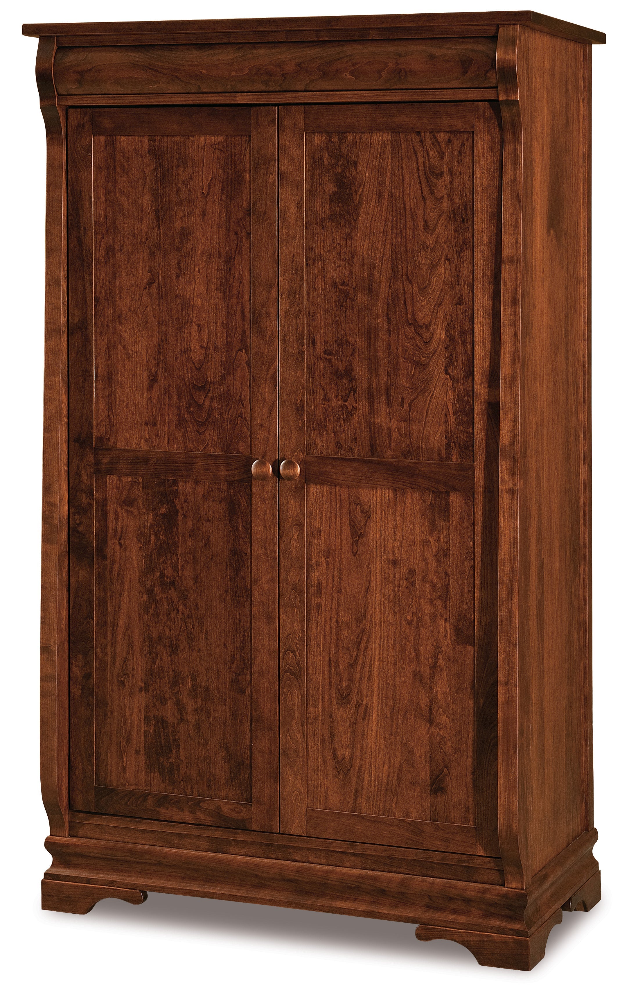 Amish Chippewa Sleigh Two Door Wardrobe Armoire