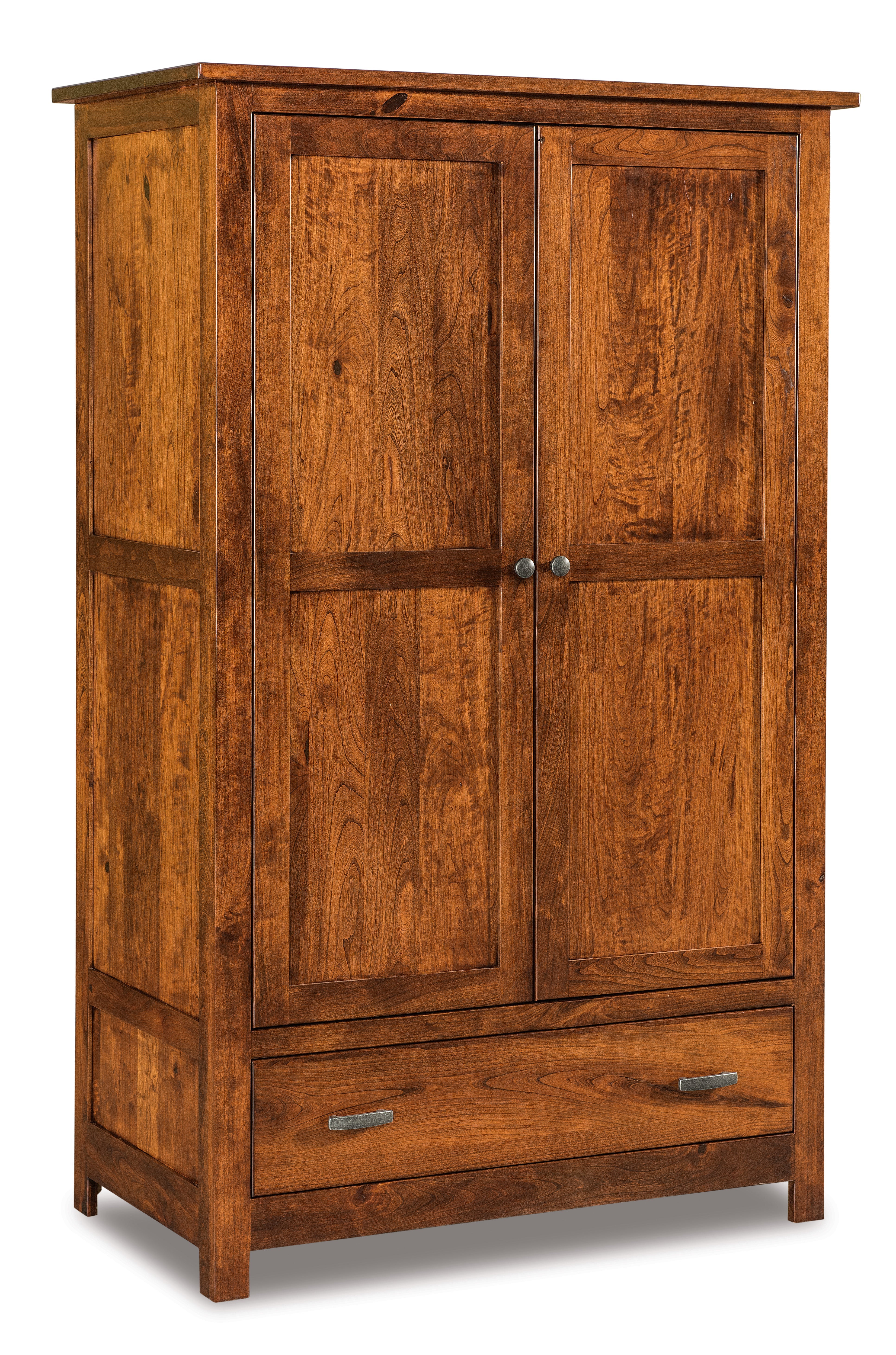 Amish Flush Mission One Drawer Two Door Wardrobe Armoire