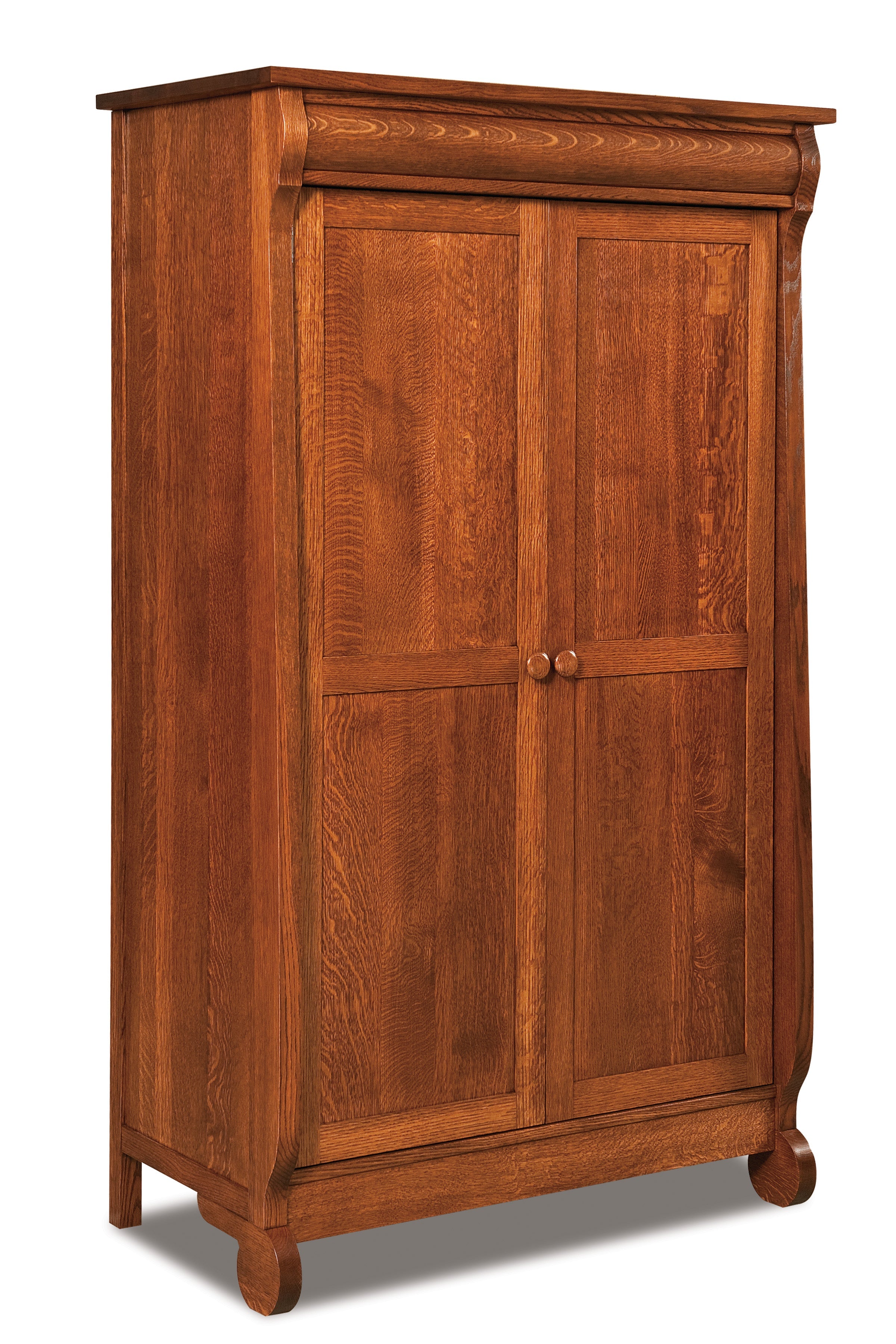 american made amish old classic sleigh two door armoire