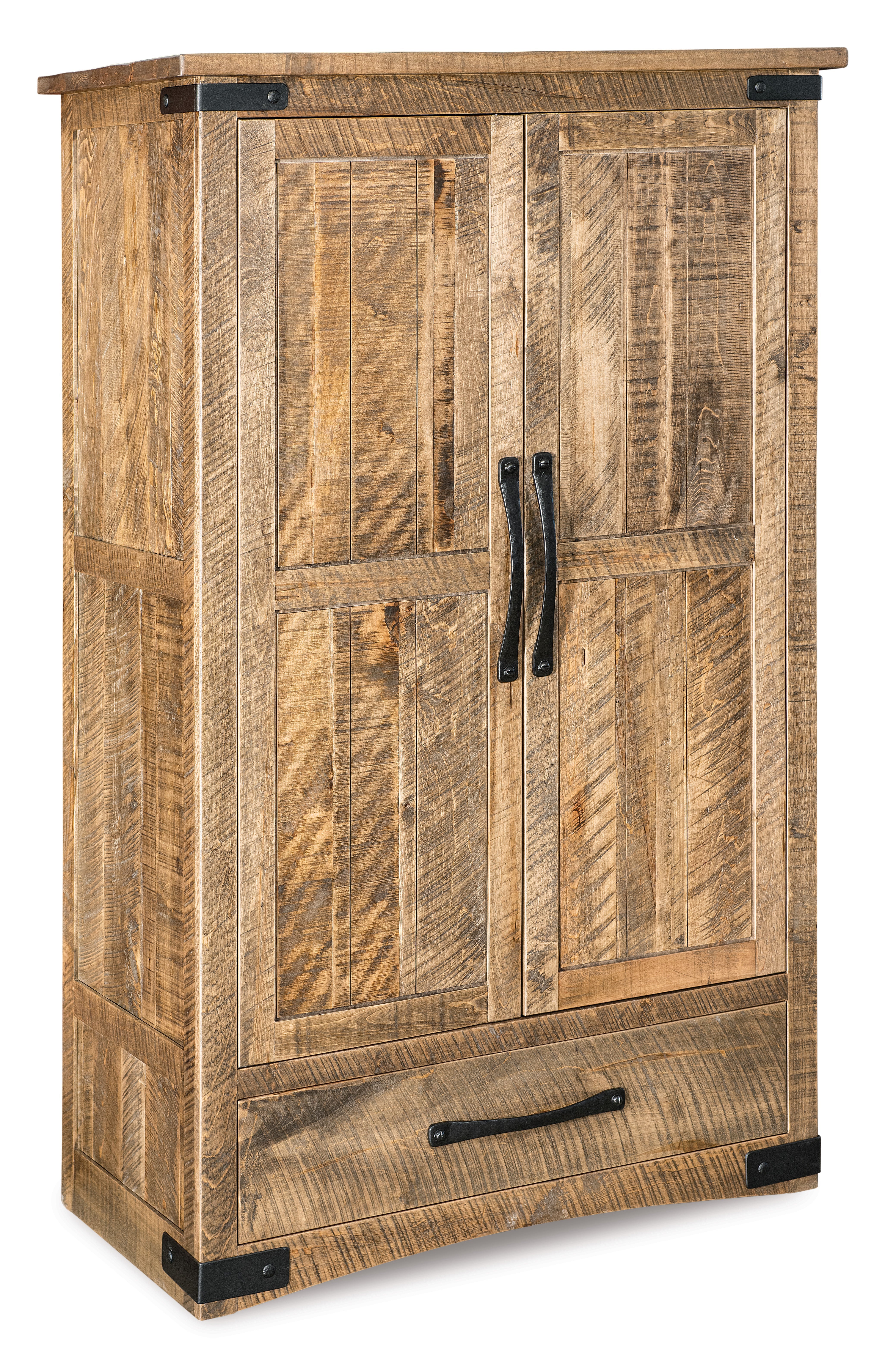 Amish Orewood One Drawer and Two Door Wardrobe Armoire