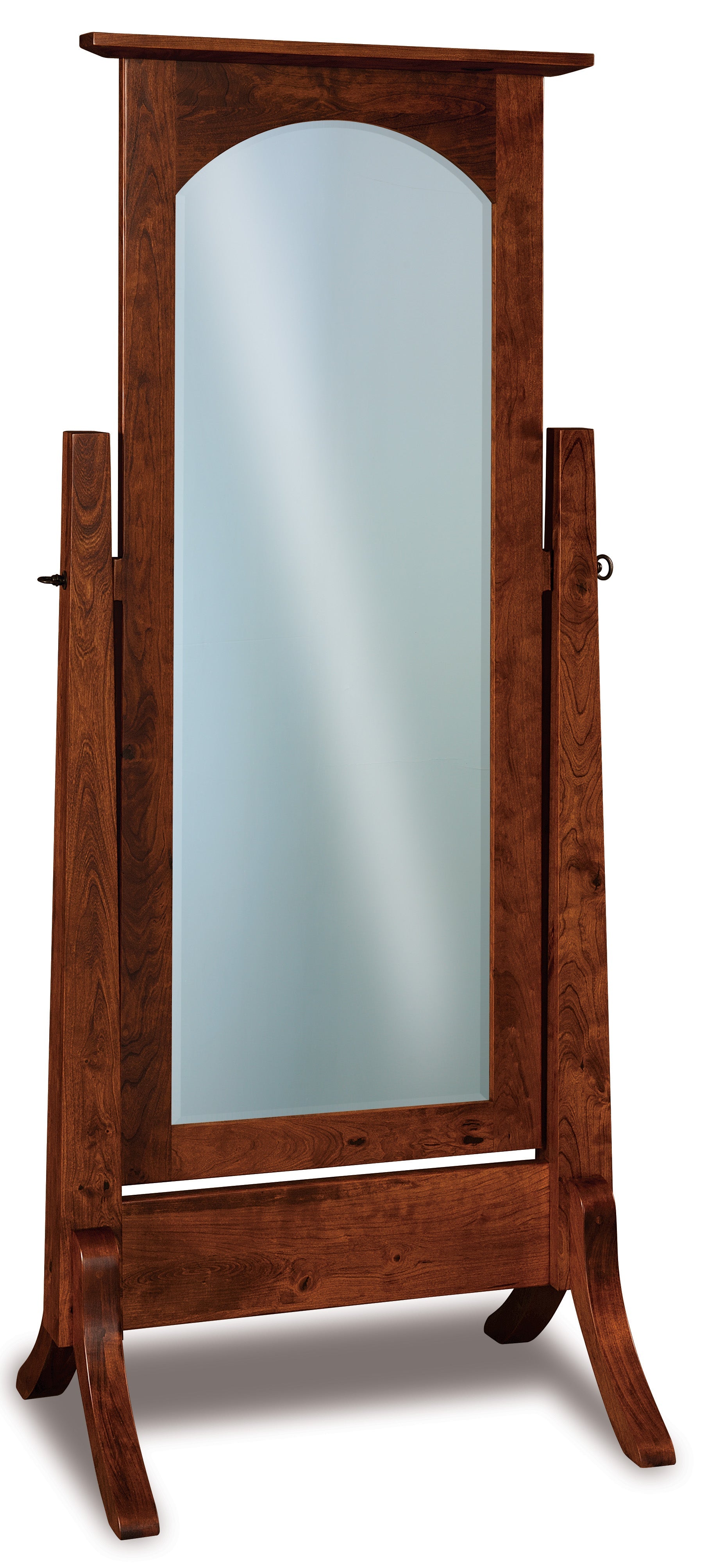 american made amish cheval full length mirror shown in rustic quartersawn white oak