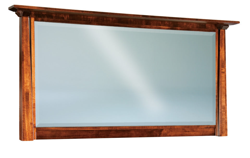 american made amish artesa dresser mirror with bevel edge profile