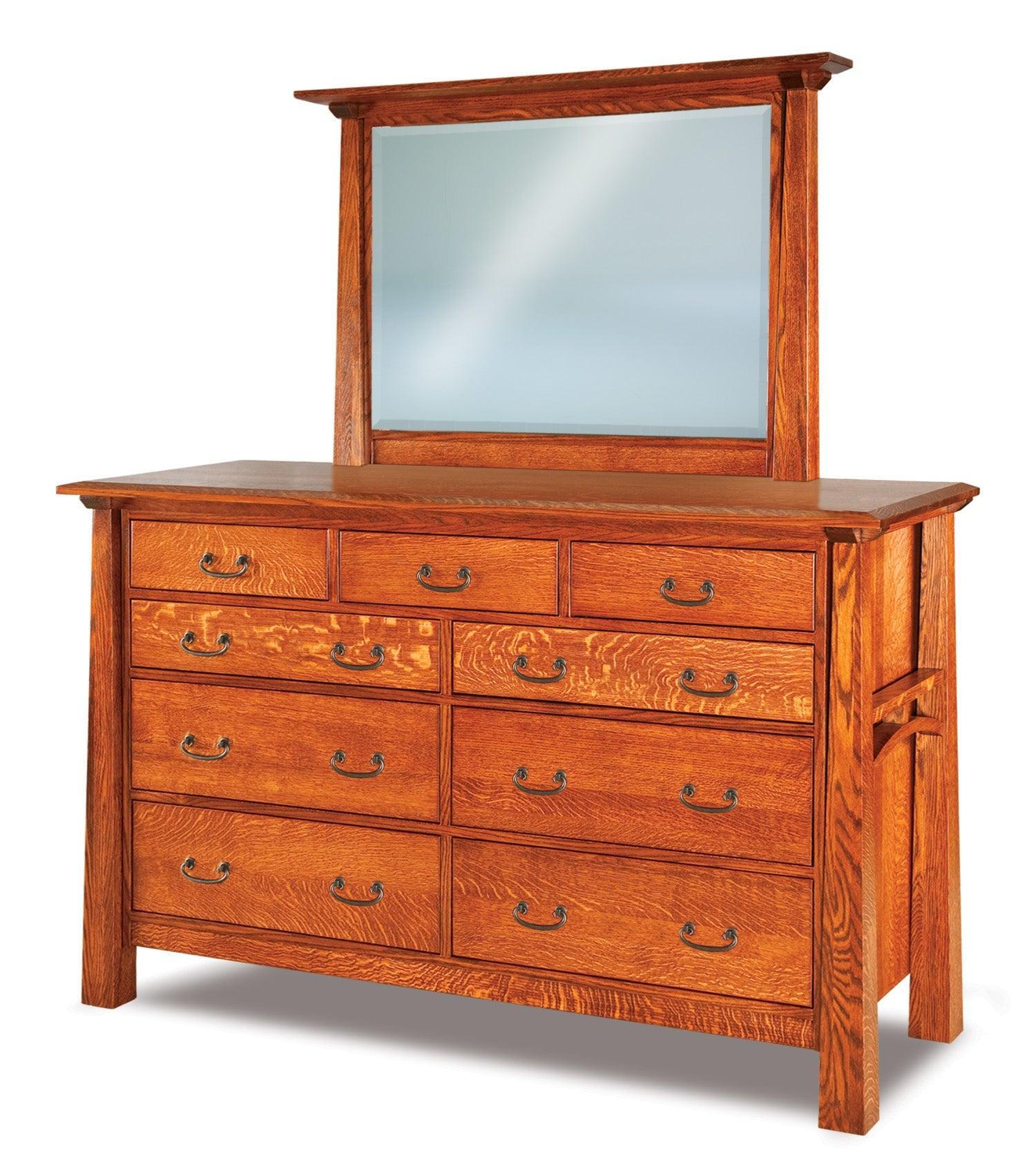 american made amish artesa nine drawer dresser with mirror