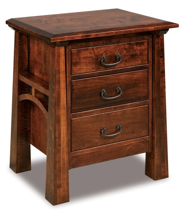 american made amish artesa three drawer nightstand