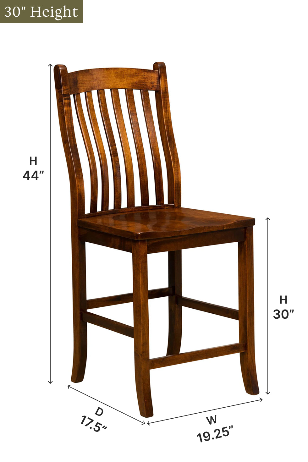 Amish Arts and Crafts Stationary Bar Chair