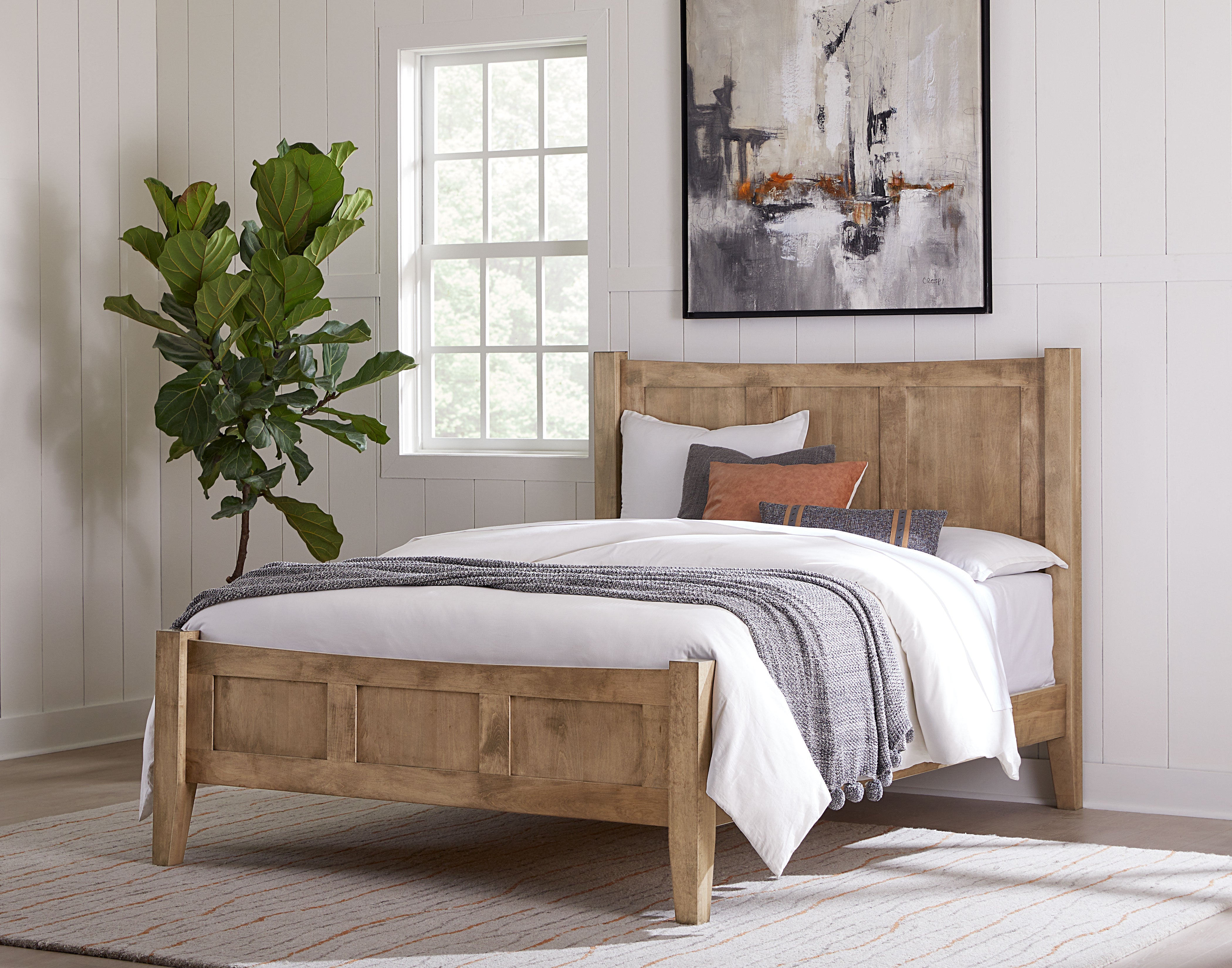 amish ashland bed in brown maple with sandstone stain