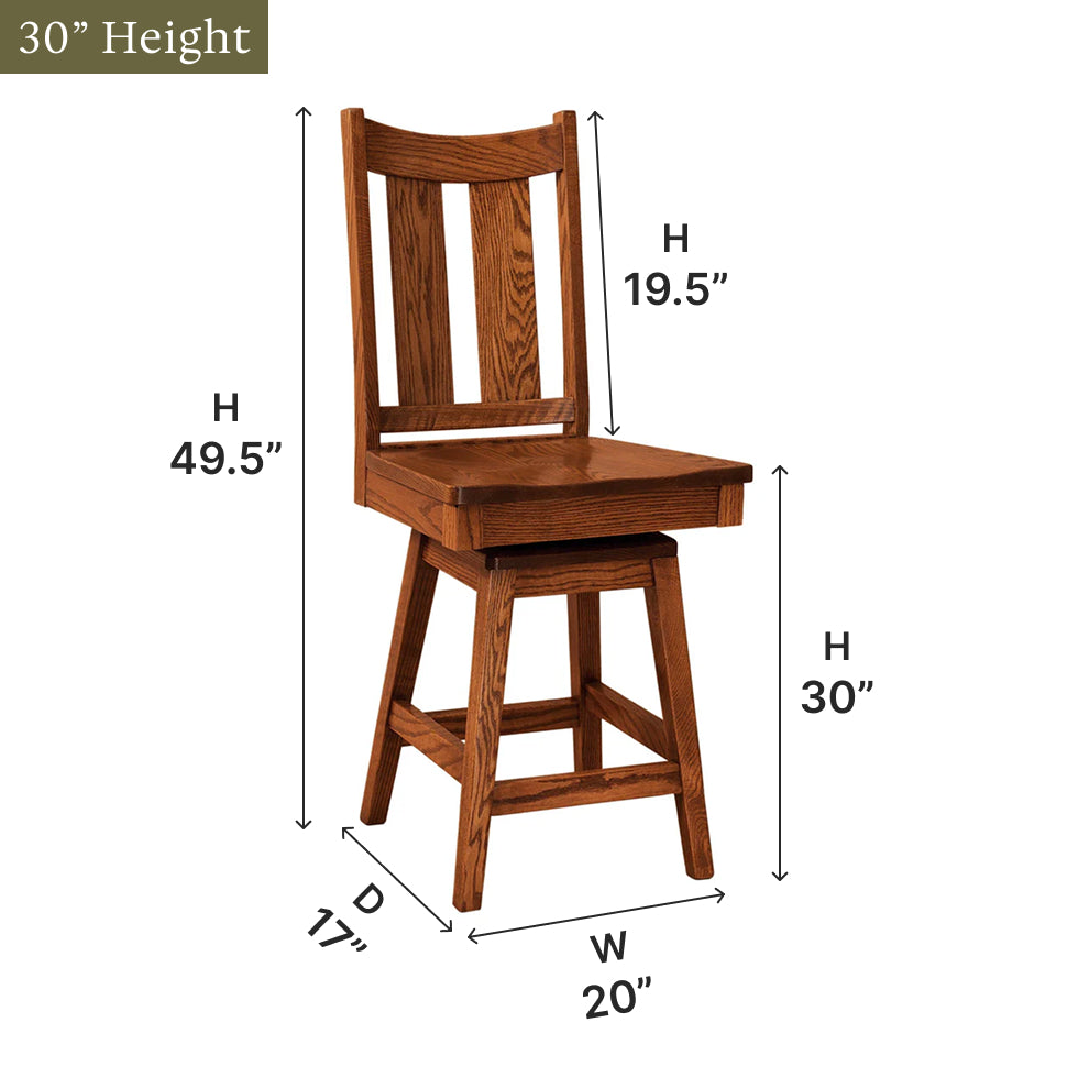 Amish Aspen Swivel Bar Chair