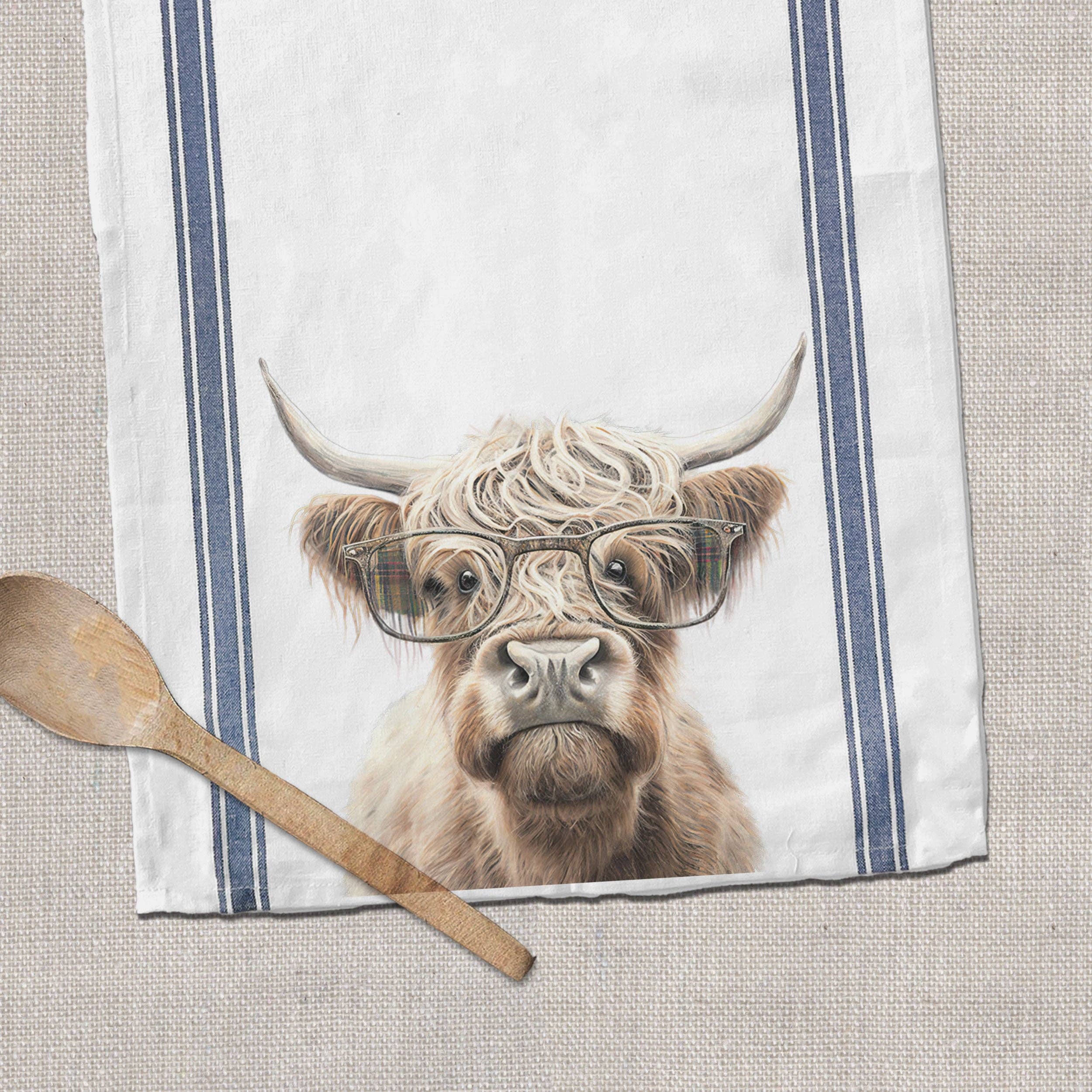Highland Cow Cotton Tea Towel