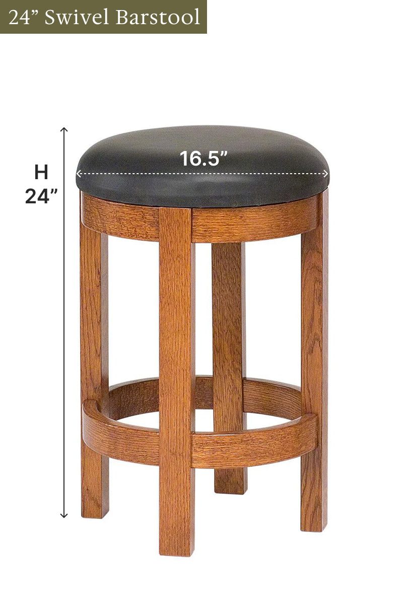 Amish Barrel Swivel Bar Stool