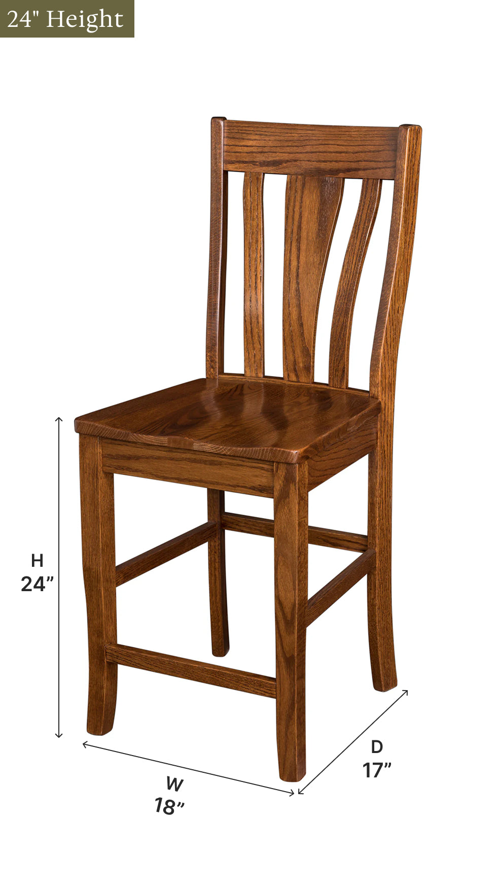 Amish Batavia Stationary Bar Chair