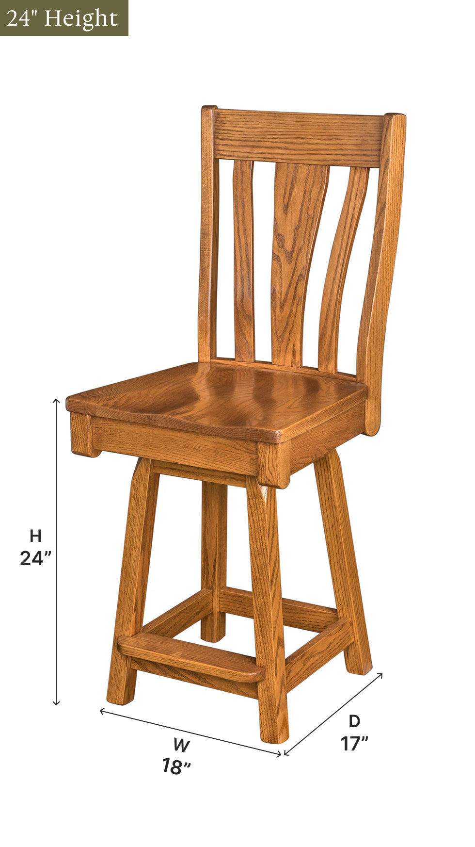 Amish Batavia Swivel Bar Chair