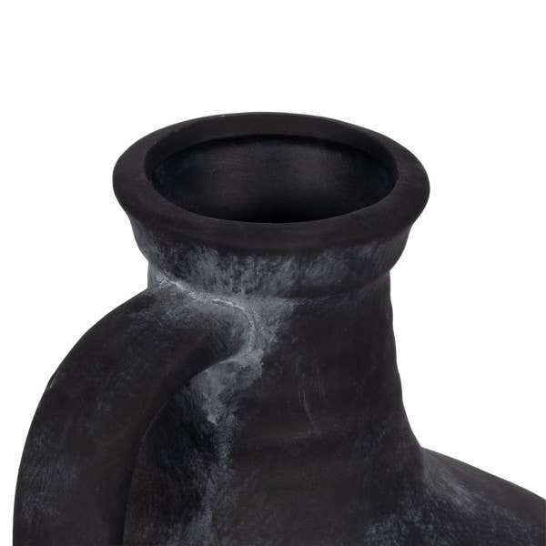 Black Weathered Terracotta Jug with Handle