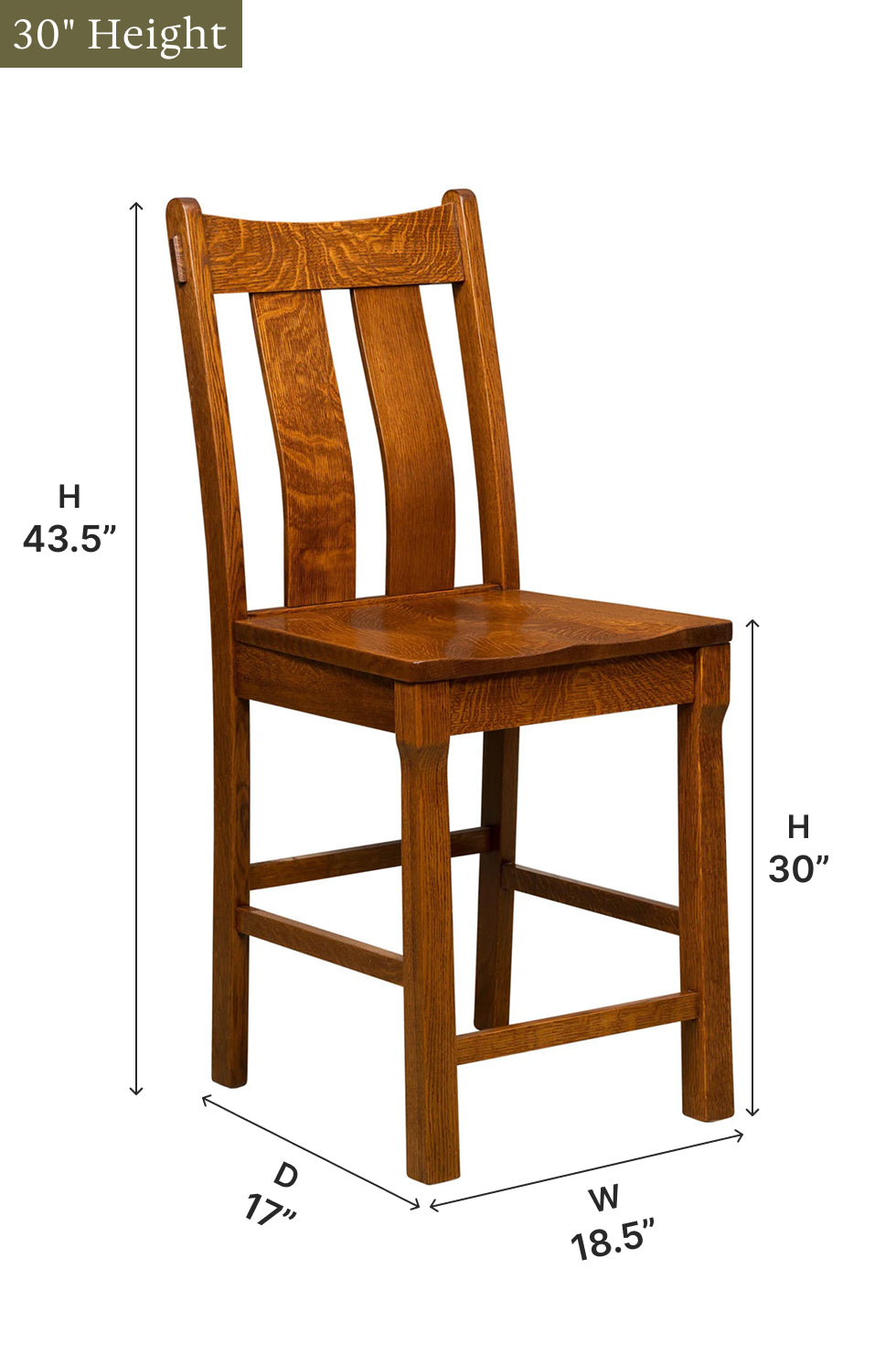 Amish Beaumont Stationary Bar Chair