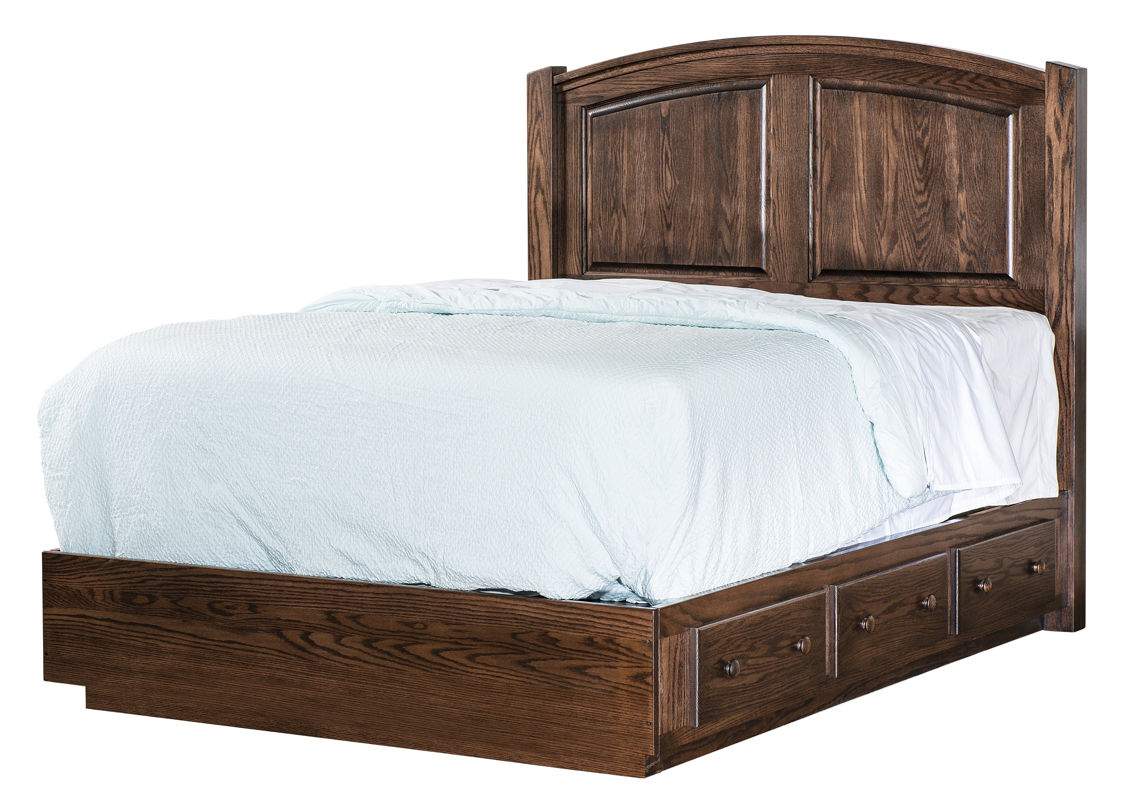 Amish Six Drawer Platform Bed - 14" Tall