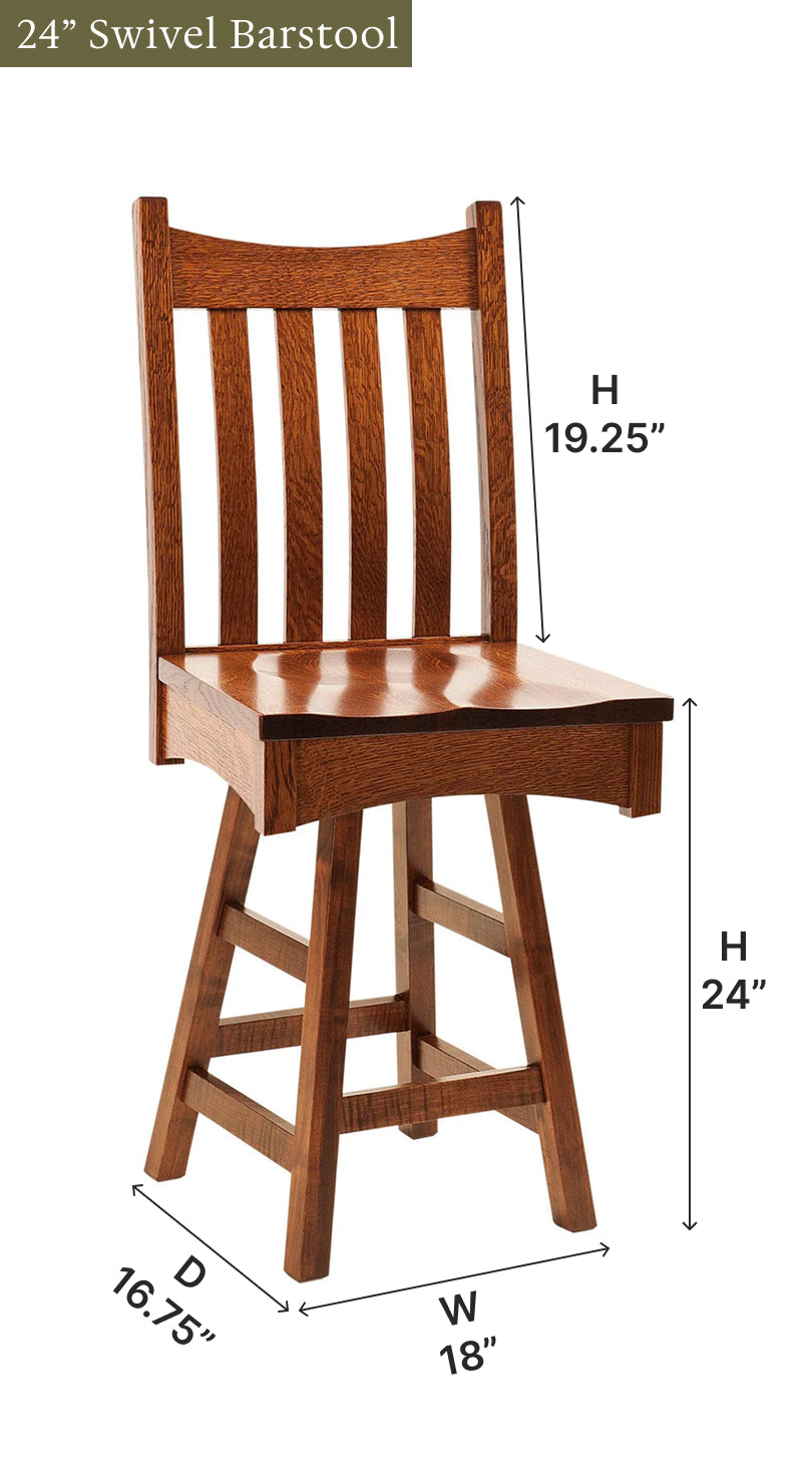 Amish Bellingham Swivel Bar Chair