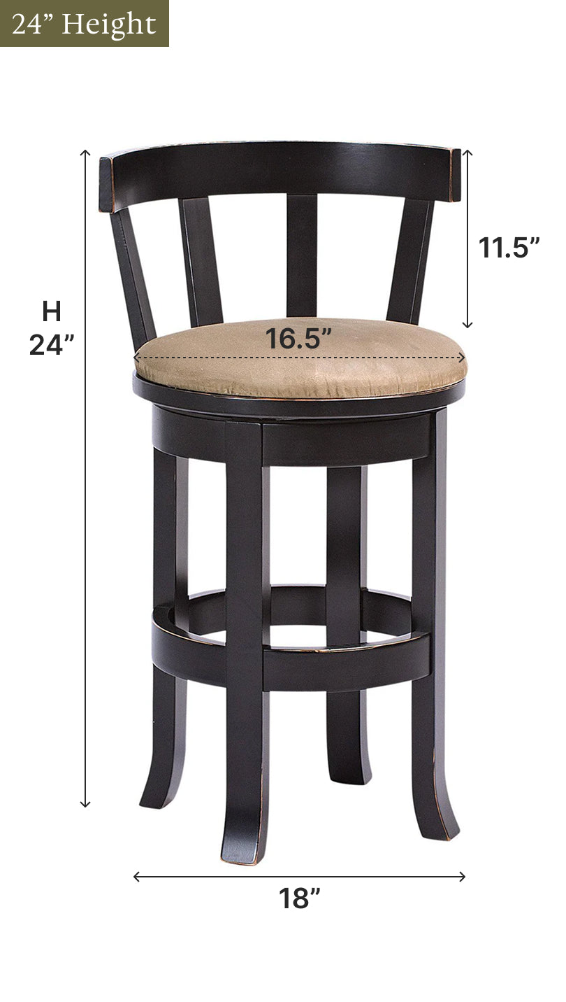 Amish Belmont Swivel Bar Chair with Meribeth Top - Quick Ship