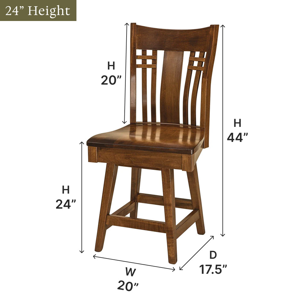 Amish Bennett Swivel Bar Chair