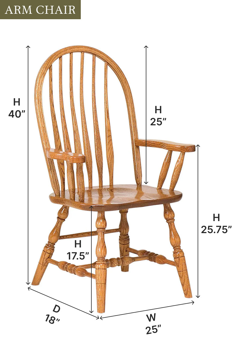 Amish Bent Feather Bow Dining Chair-Dining Chair-The Amish House
