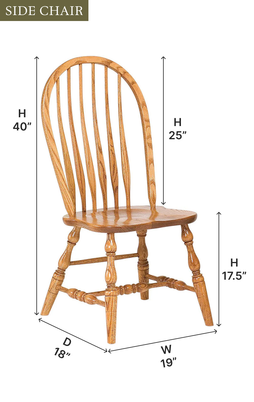 Amish Bent Feather Bow Dining Chair-Dining Chair-The Amish House