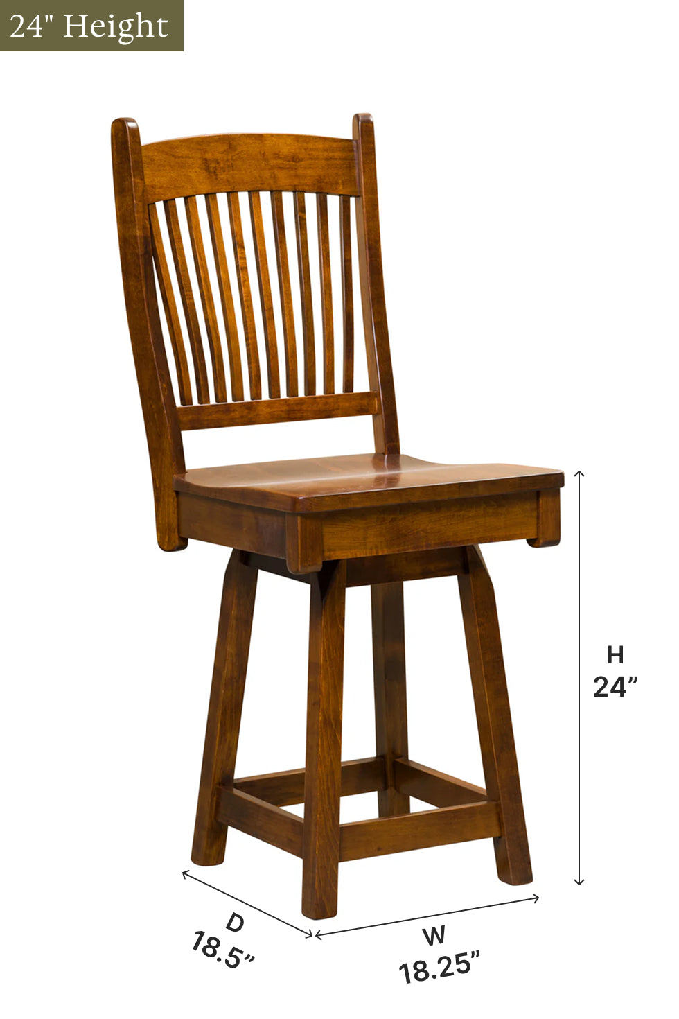 Amish Benton Swivel Bar Chair